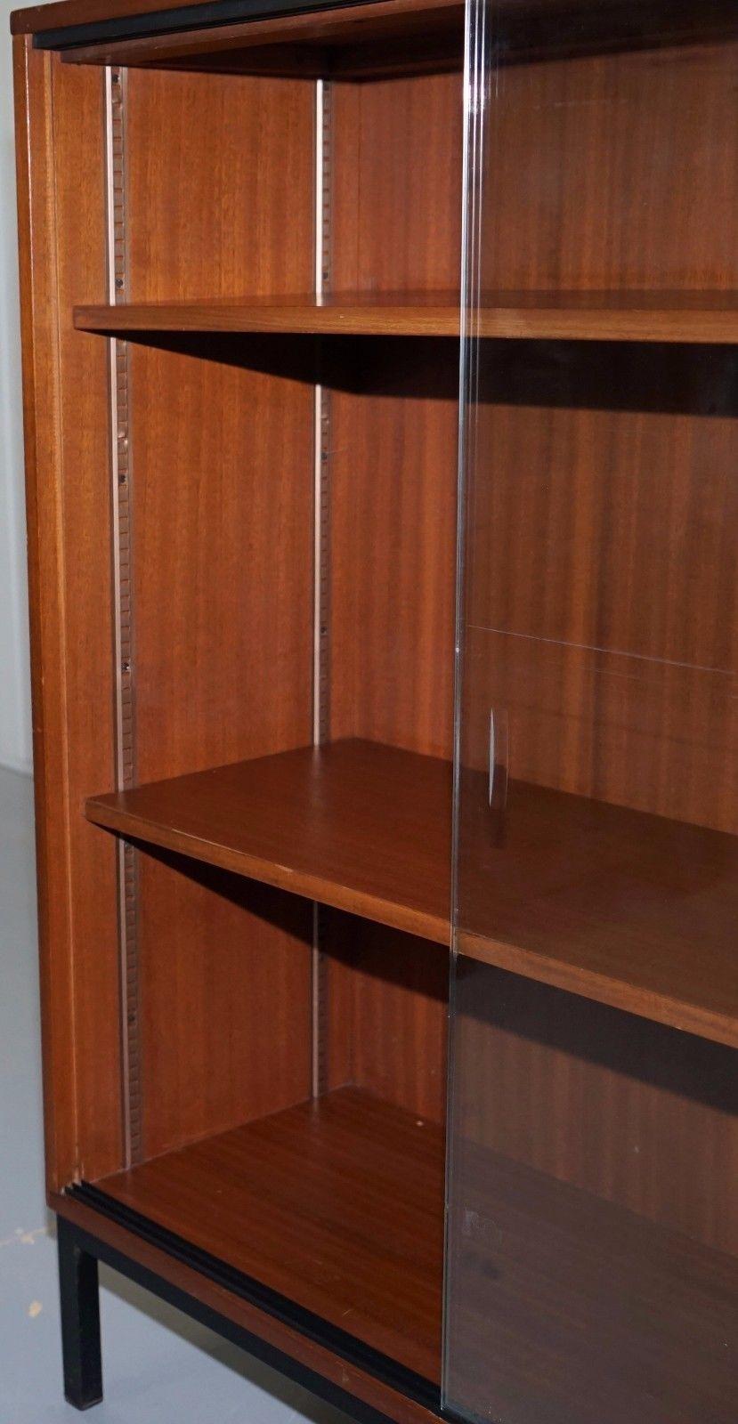 Midcentury Danish Glass Door Display Cabinet Bookcase Very Usable Versatile 3