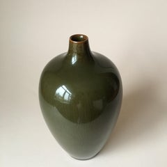 Midcentury Danish Green Glaze Ceramic Vase by Gerd Bogelund for Royal Copenhagen