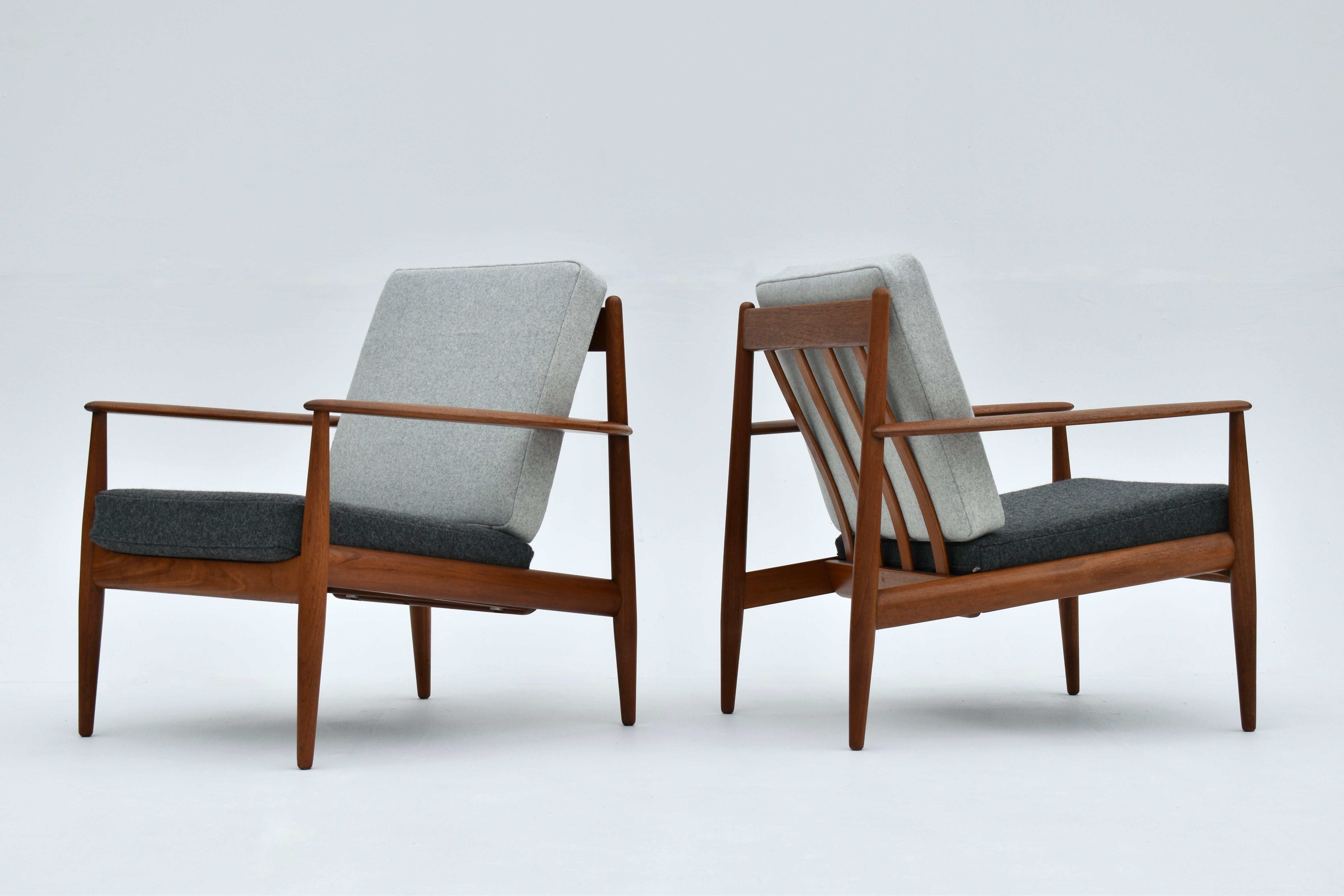 Scandinavian Modern Midcentury Danish Grete Jalk Model 118 Lounge Chairs For France & Son