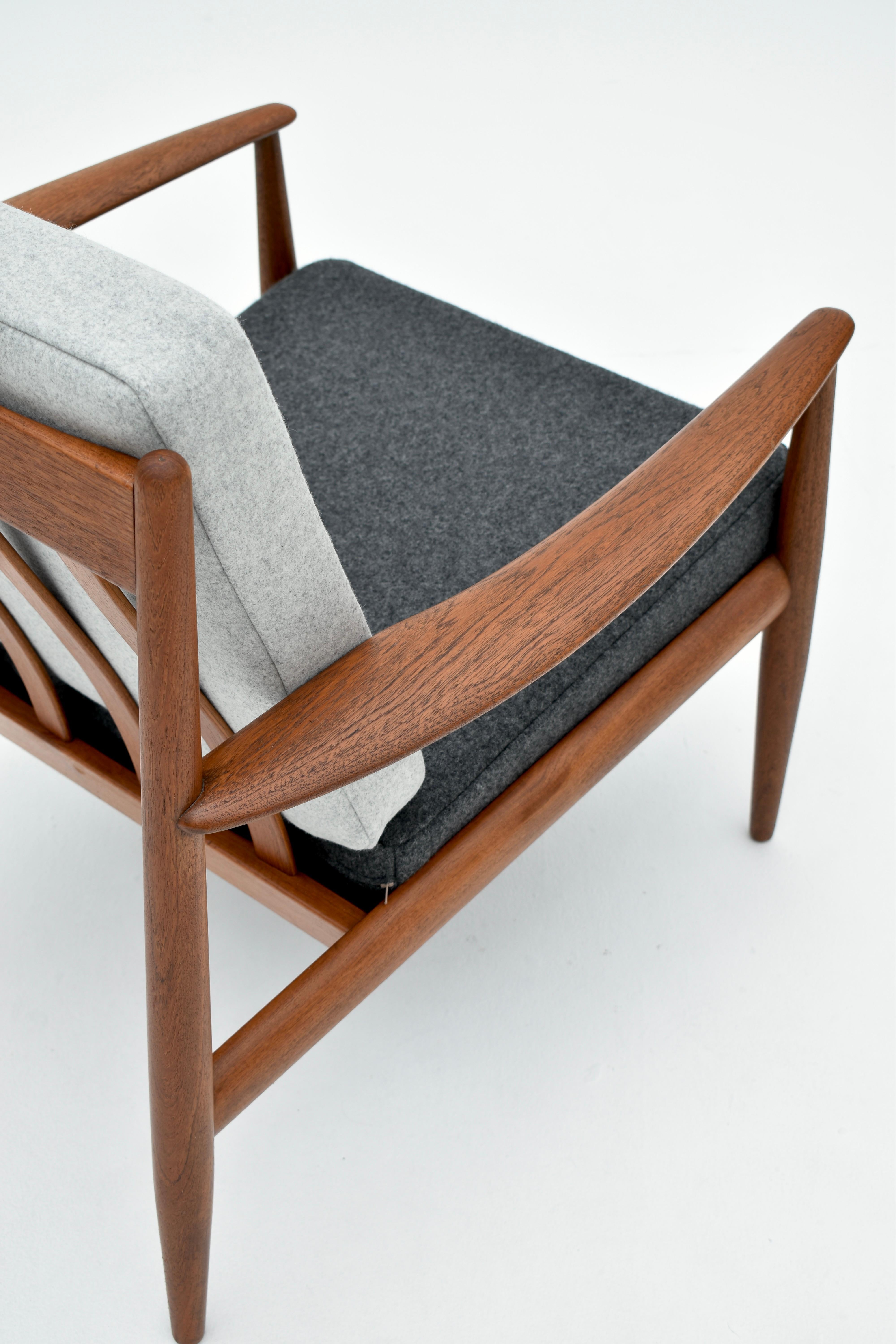 Midcentury Danish Grete Jalk Model 118 Teak Lounge Chair For France & Son 1