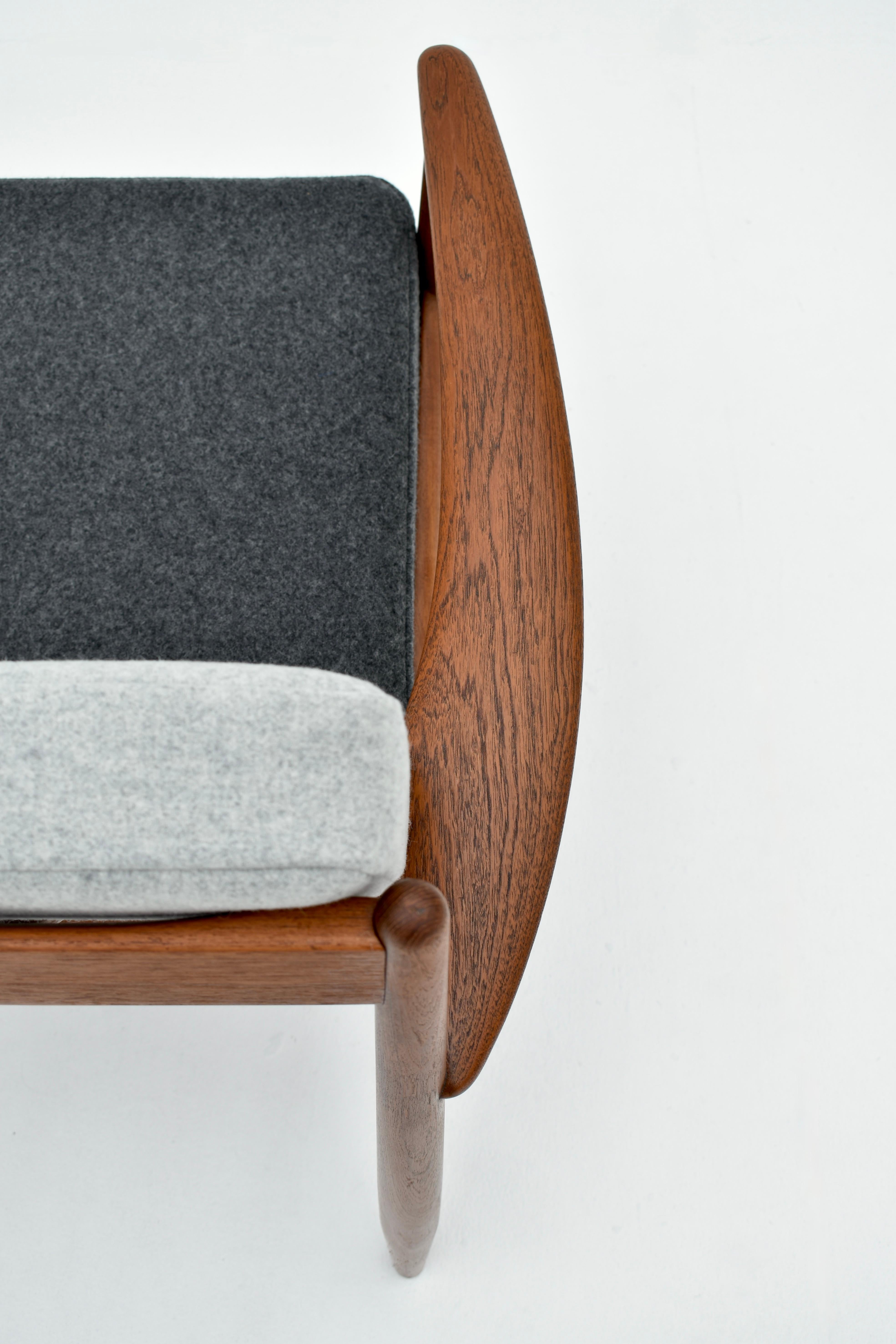 Midcentury Danish Grete Jalk Model 118 Teak Lounge Chair For France & Son 2