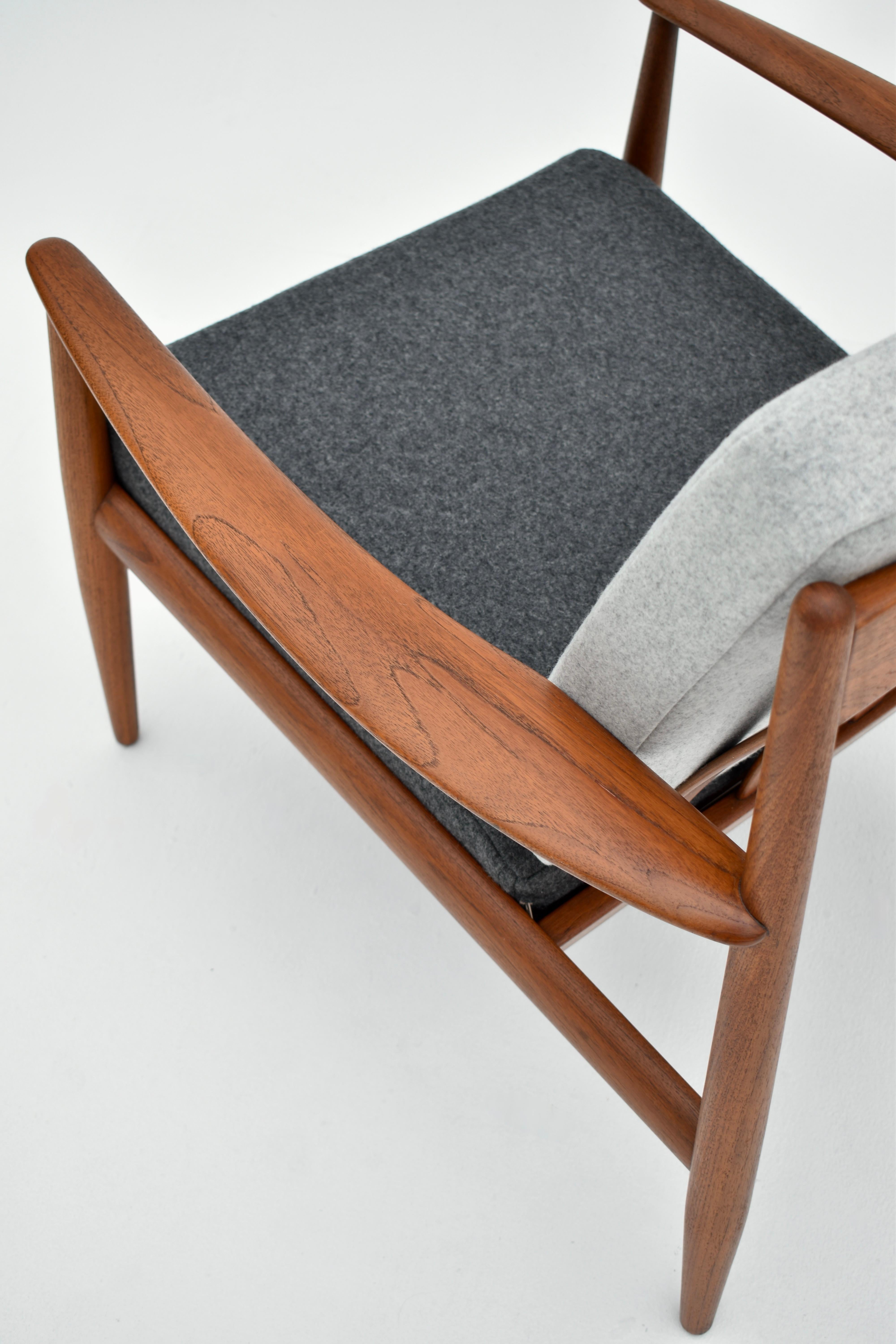 Midcentury Danish Grete Jalk Model 118 Teak Lounge Chair For France & Son 2