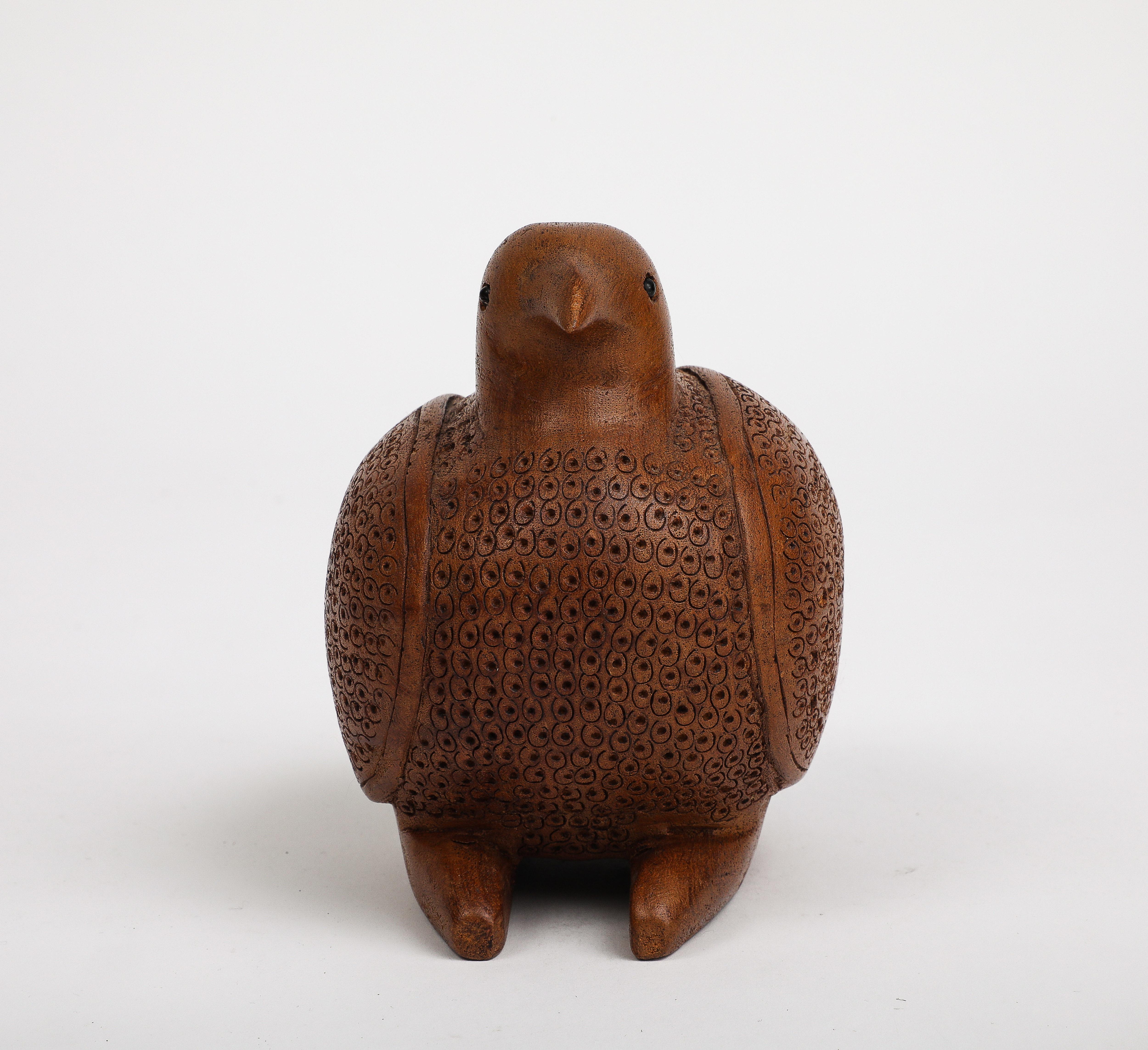 Hand-Carved Midcentury Danish Handcarved Wood Bird, circa 1950 For Sale