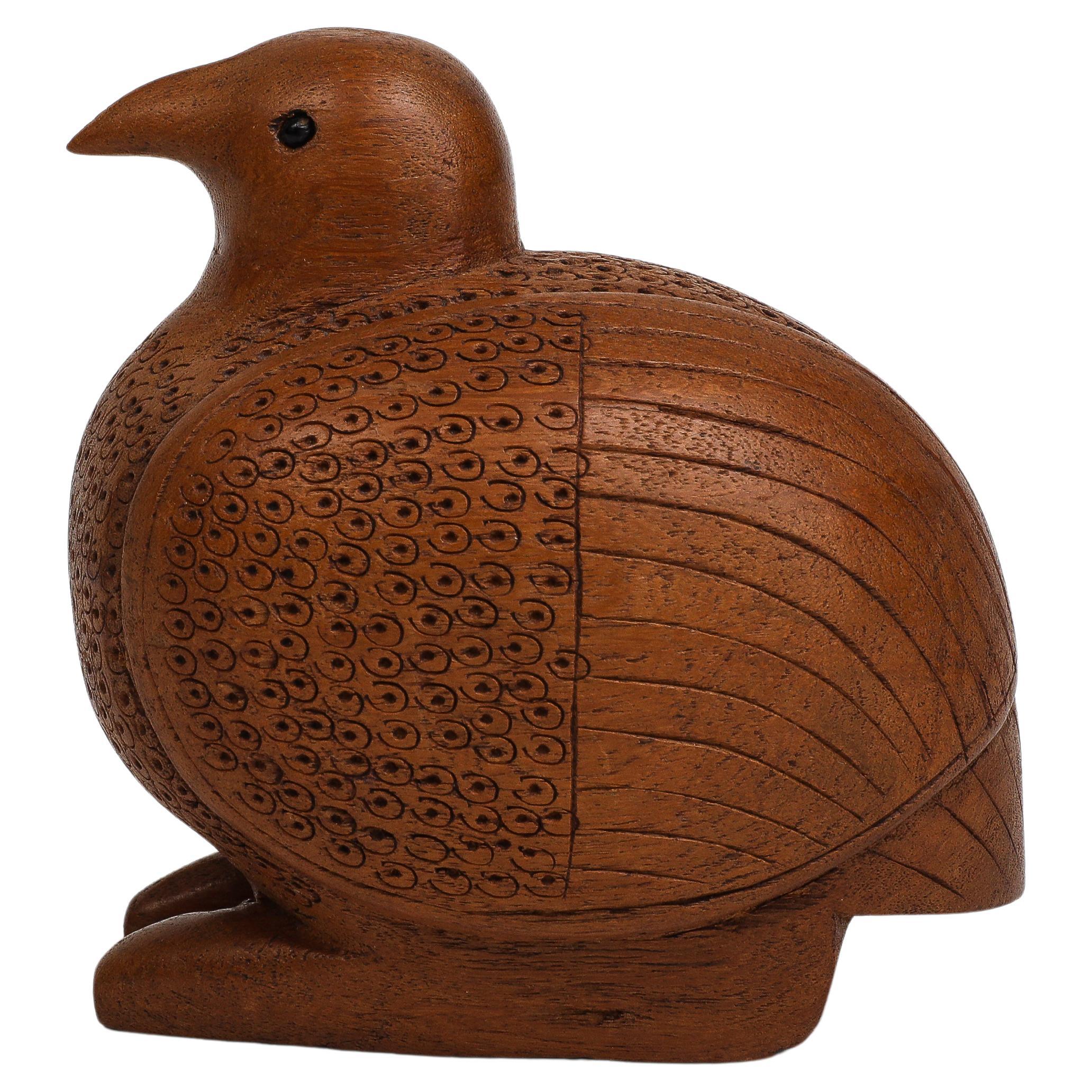 Midcentury Danish Handcarved Wood Bird, circa 1950