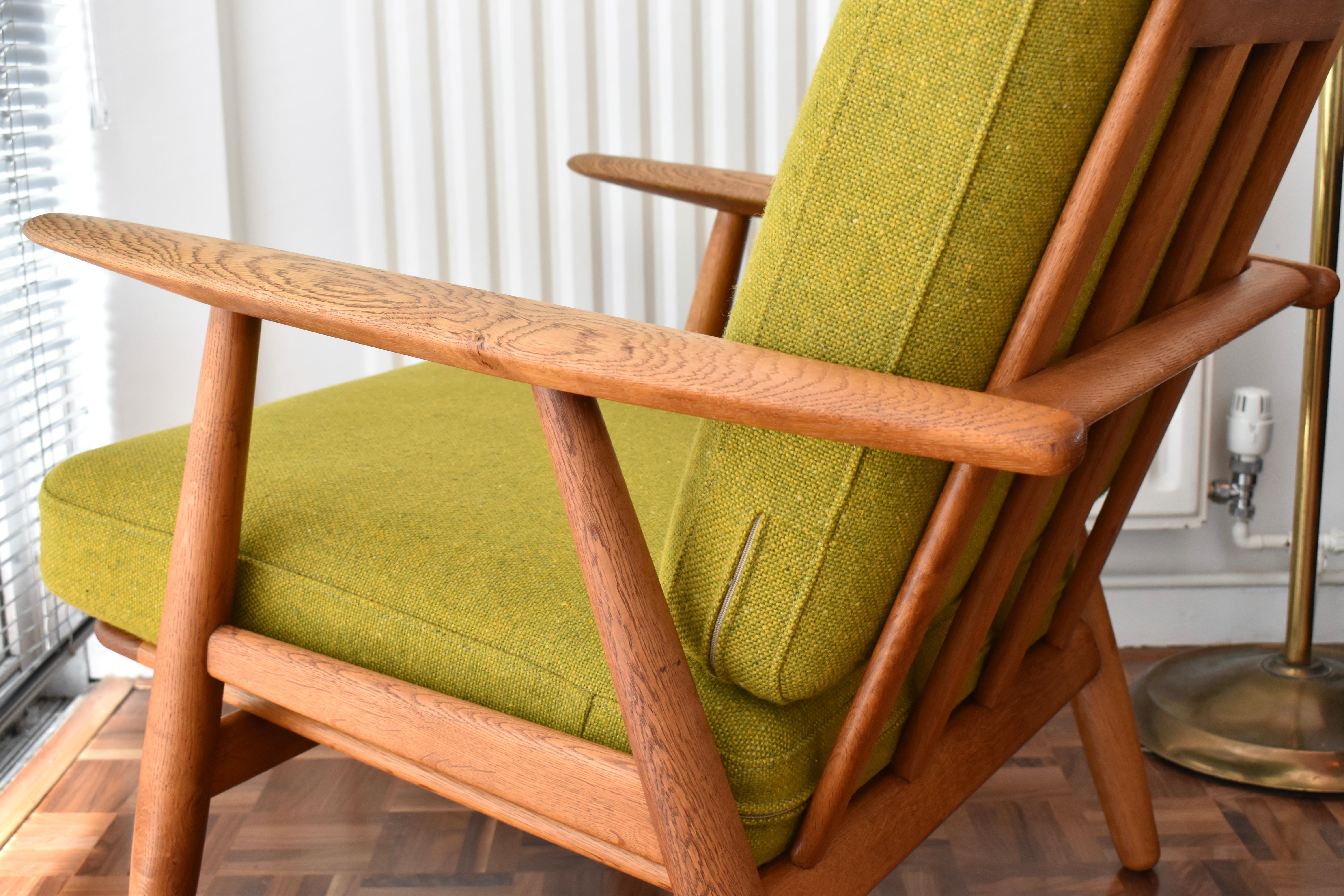Midcentury Danish Hans Wegner Solid Oak Model GE240 Cigar Chair For Getama 7