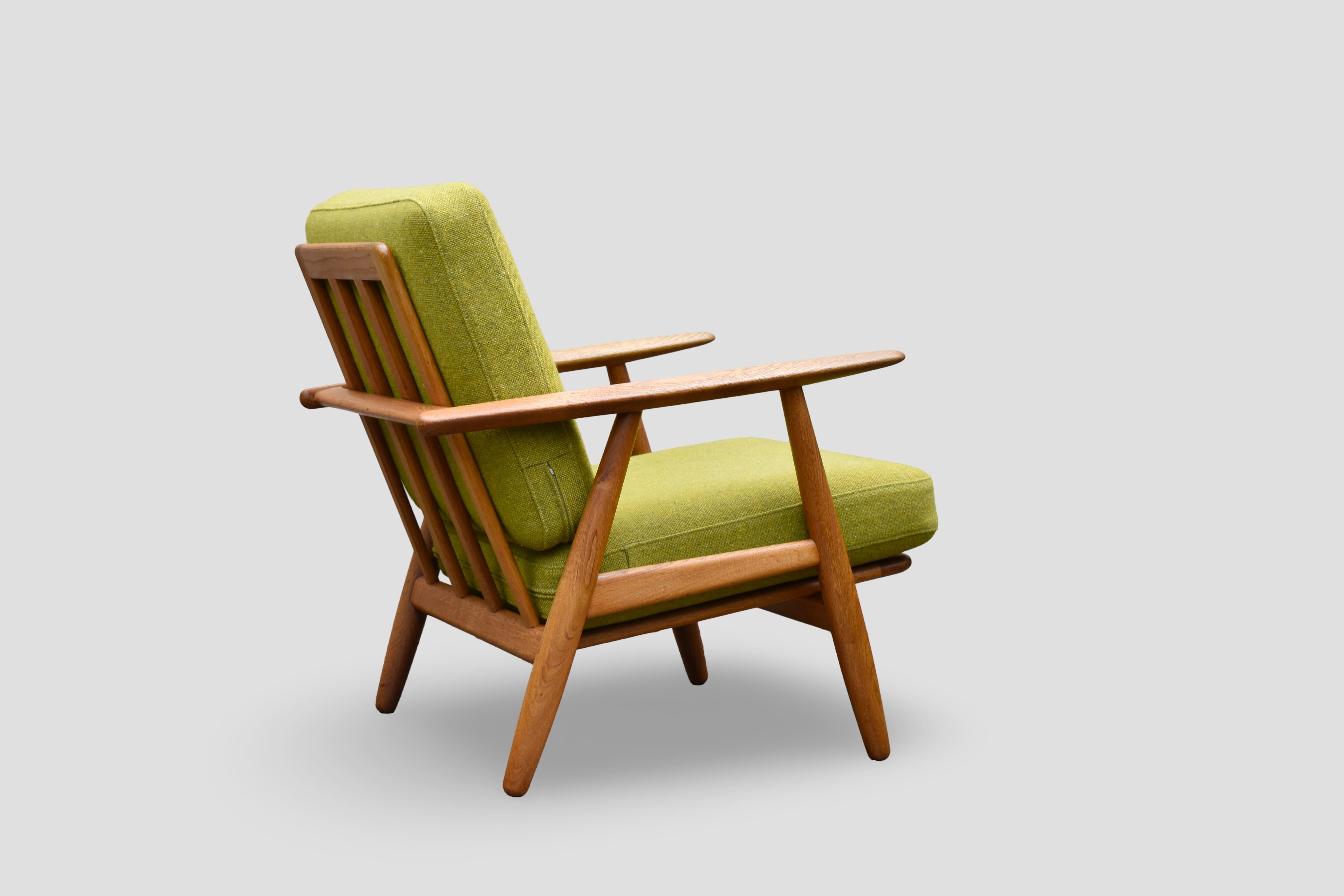 Midcentury Danish Hans Wegner Solid Oak Model GE240 Cigar Chair For Getama 1