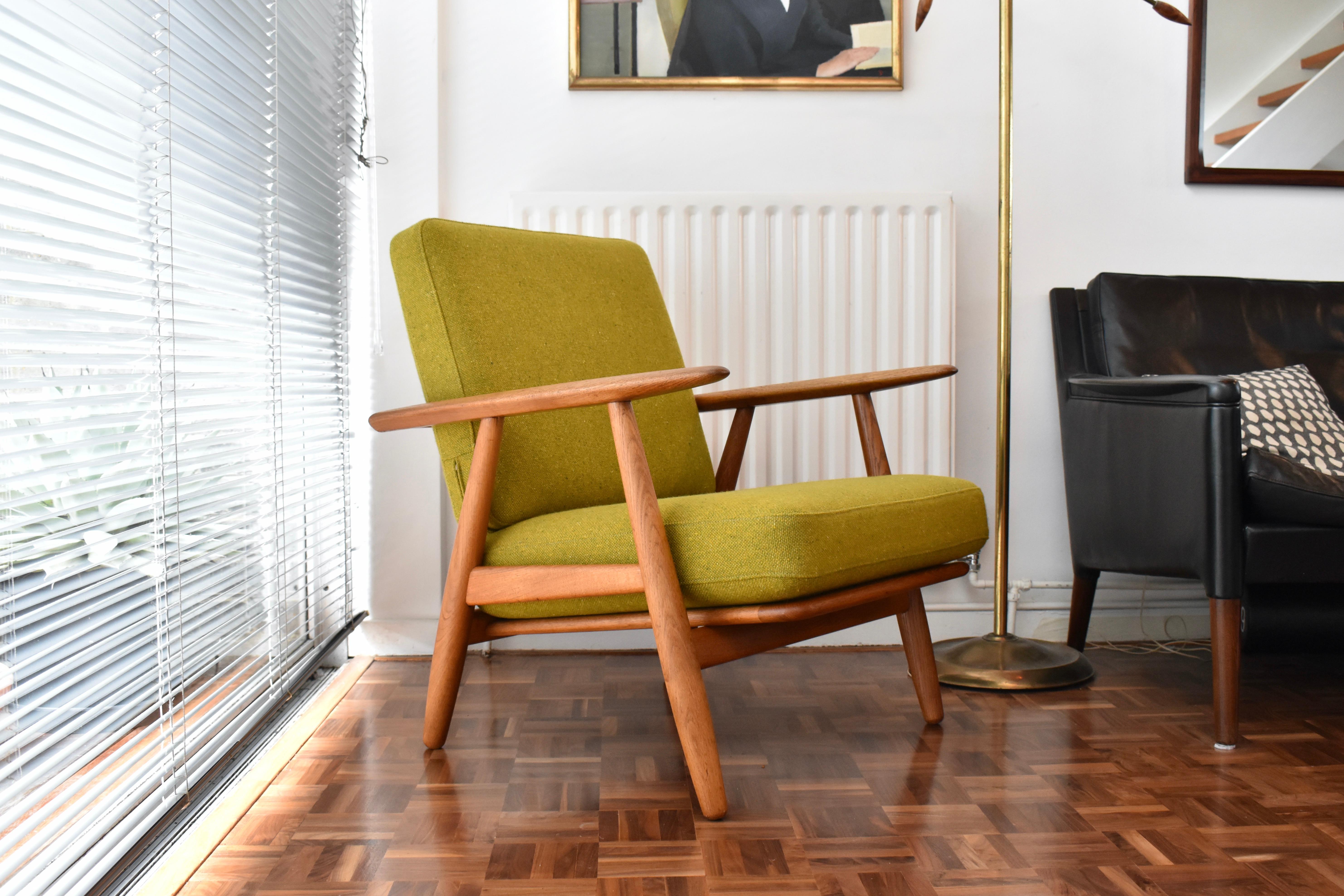 Midcentury Danish Hans Wegner Solid Oak Model GE240 Cigar Chair For Getama 2