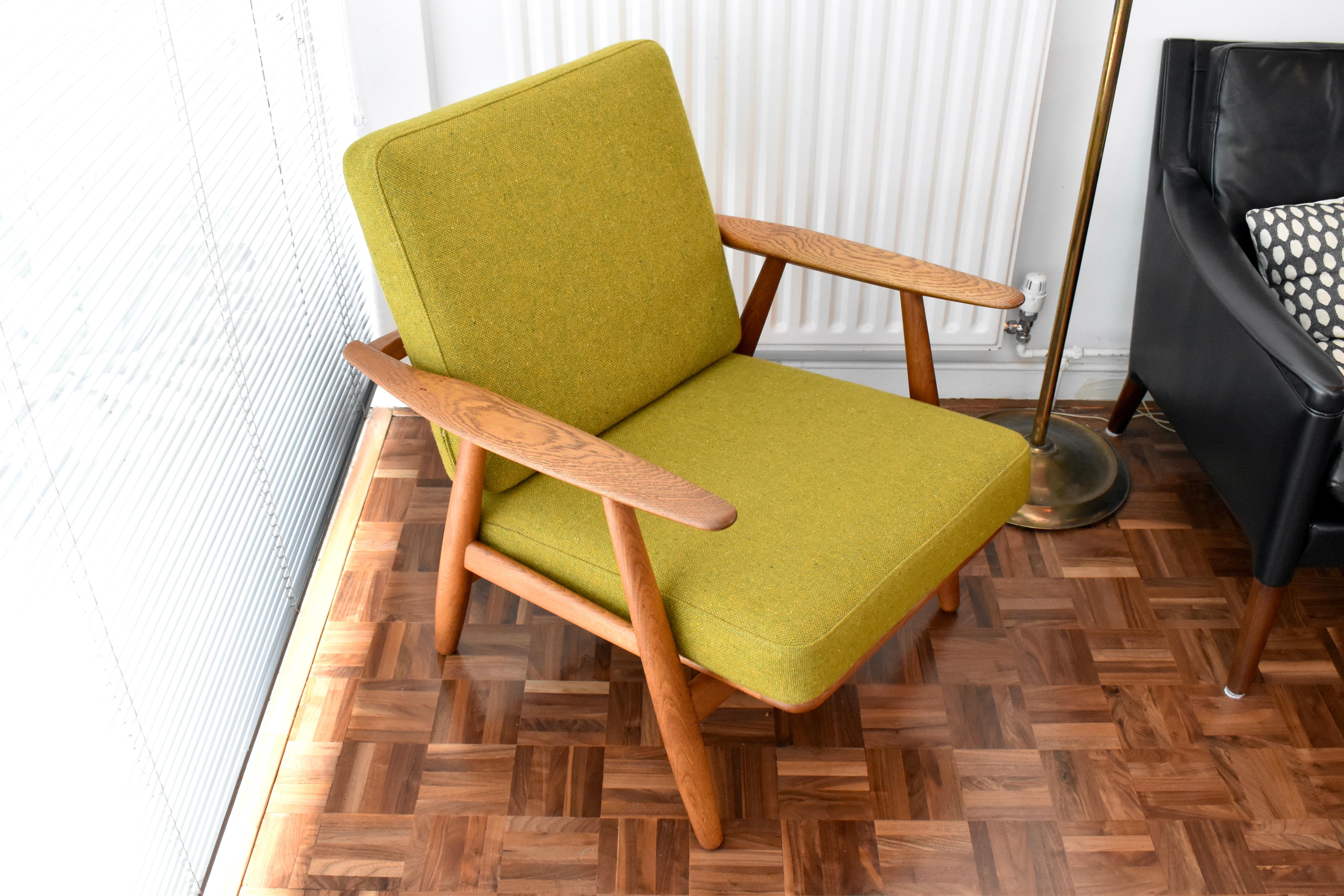 Midcentury Danish Hans Wegner Solid Oak Model GE240 Cigar Chair For Getama 3