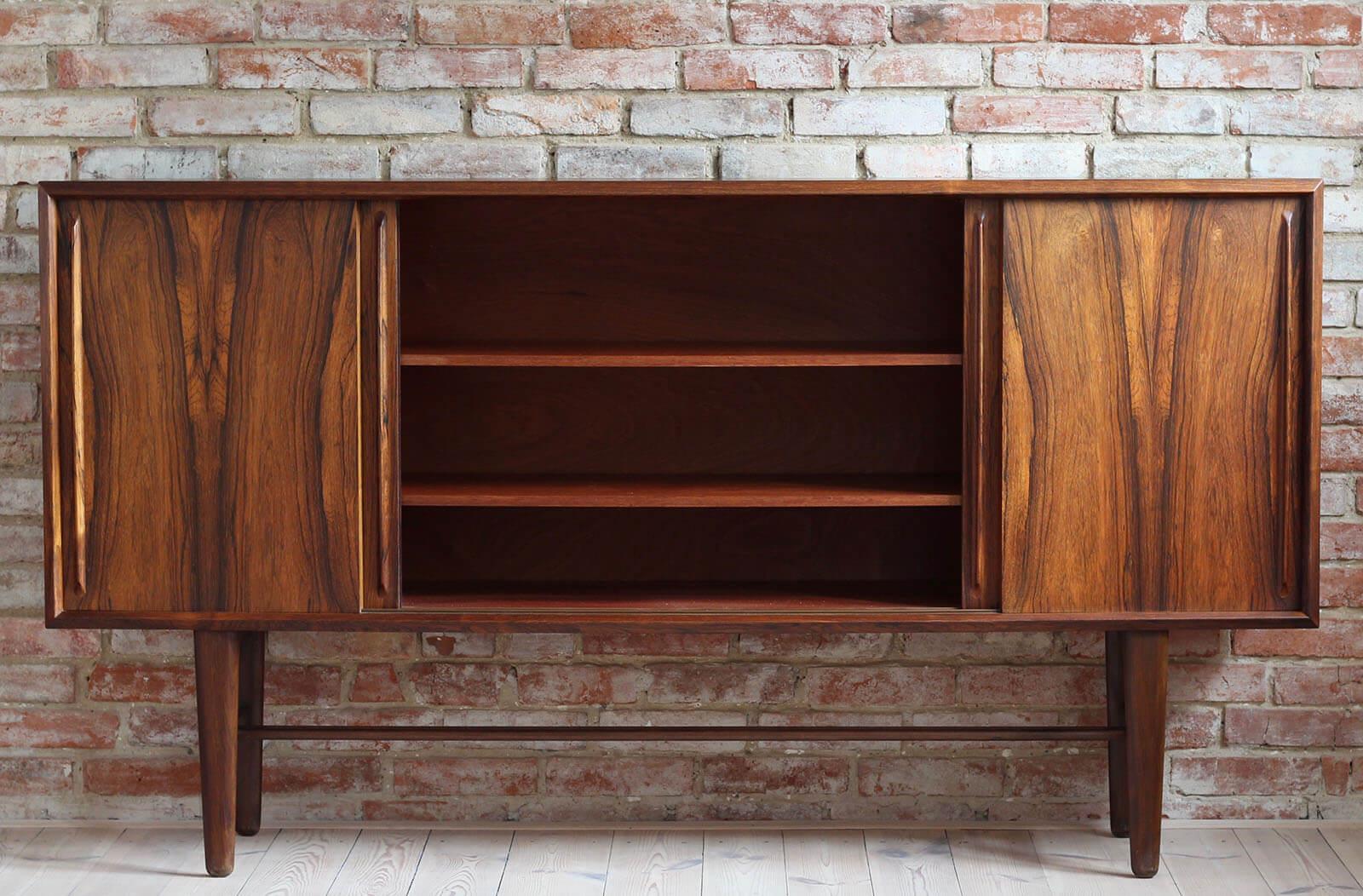 Veneer Midcentury Danish Highboard by H. P. Hansen, 1960s
