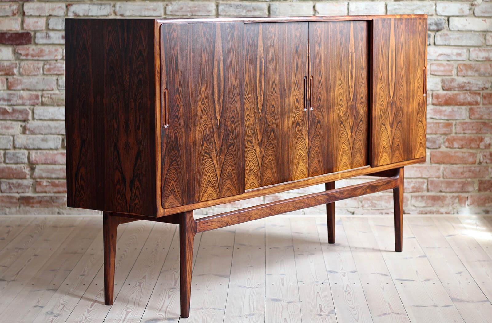 Midcentury Danish Highboard in Rosewood, 1960s In Good Condition In Wrocław, Poland