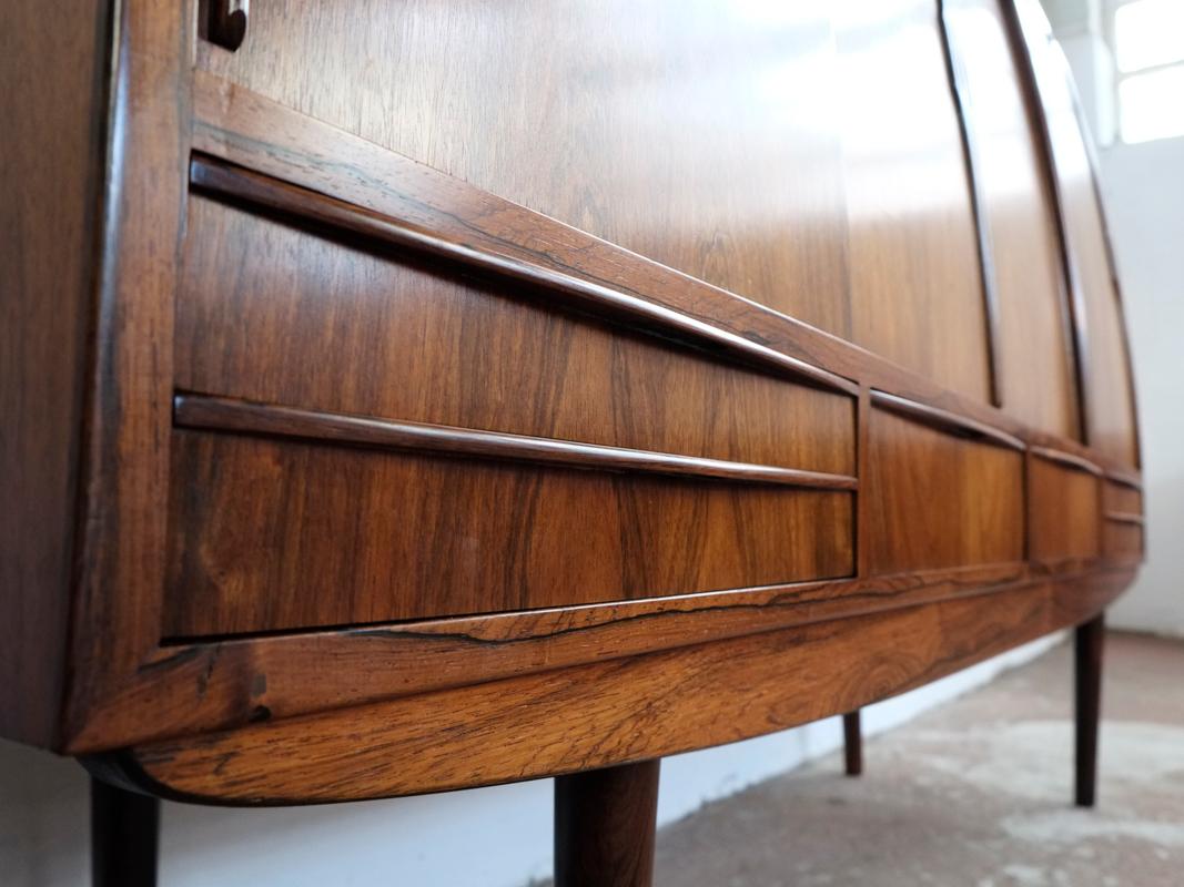 20th Century Midcentury Danish Highboard in Rosewood with Bar Closet Inside