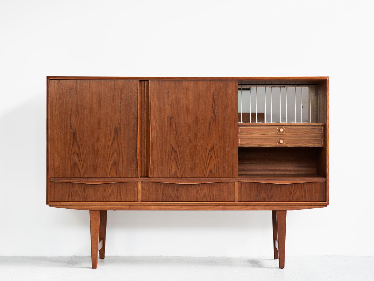 Mid-Century Modern Midcentury Danish Highboard in Teak by EW Bach for Sejling Skabe, 1960s