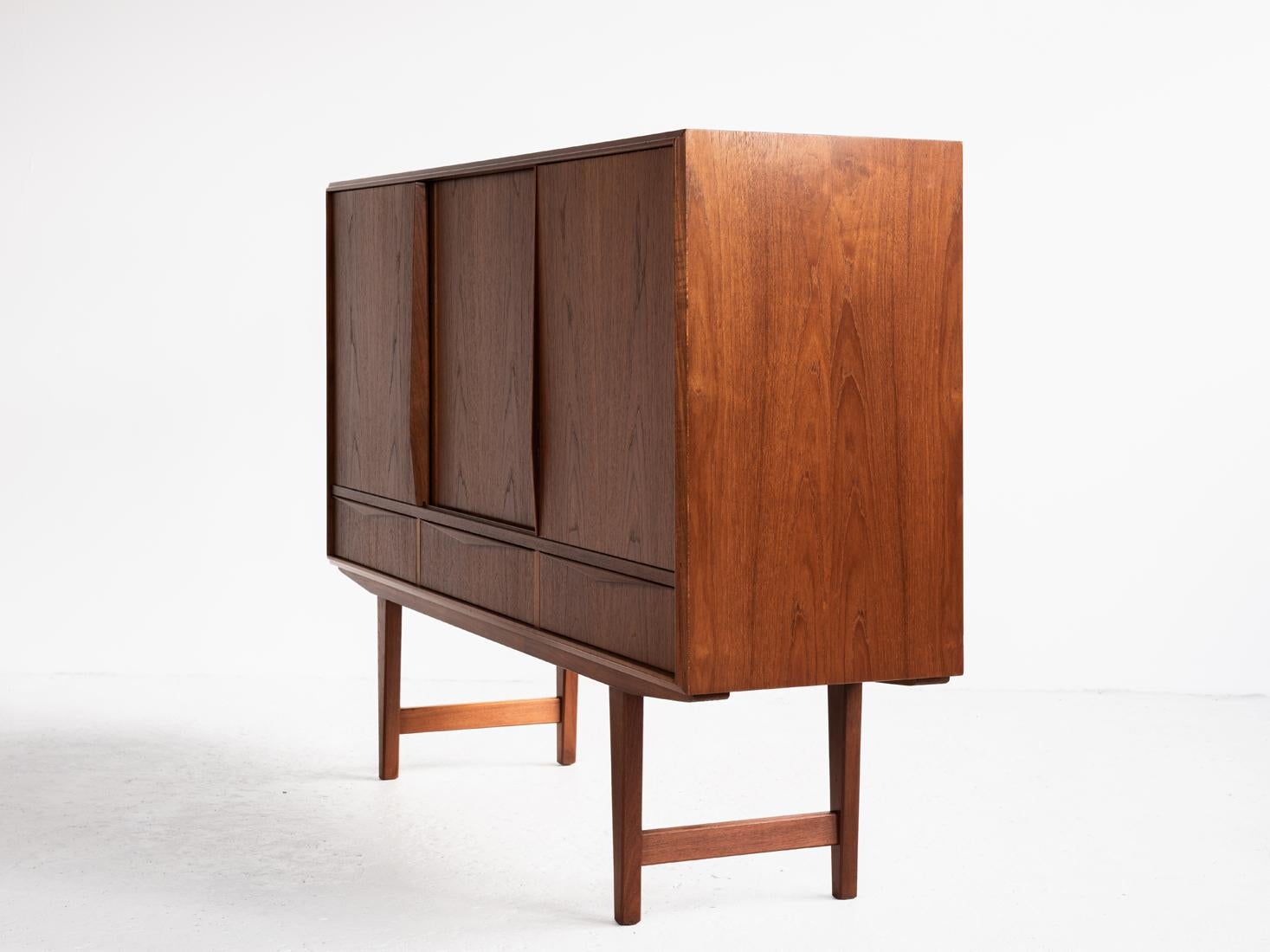 Midcentury Danish Highboard in Teak by EW Bach for Sejling Skabe, 1960s 1