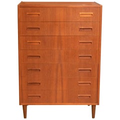 Midcentury Danish Highboy Dresser by P. Westergaard Møbelfabrik