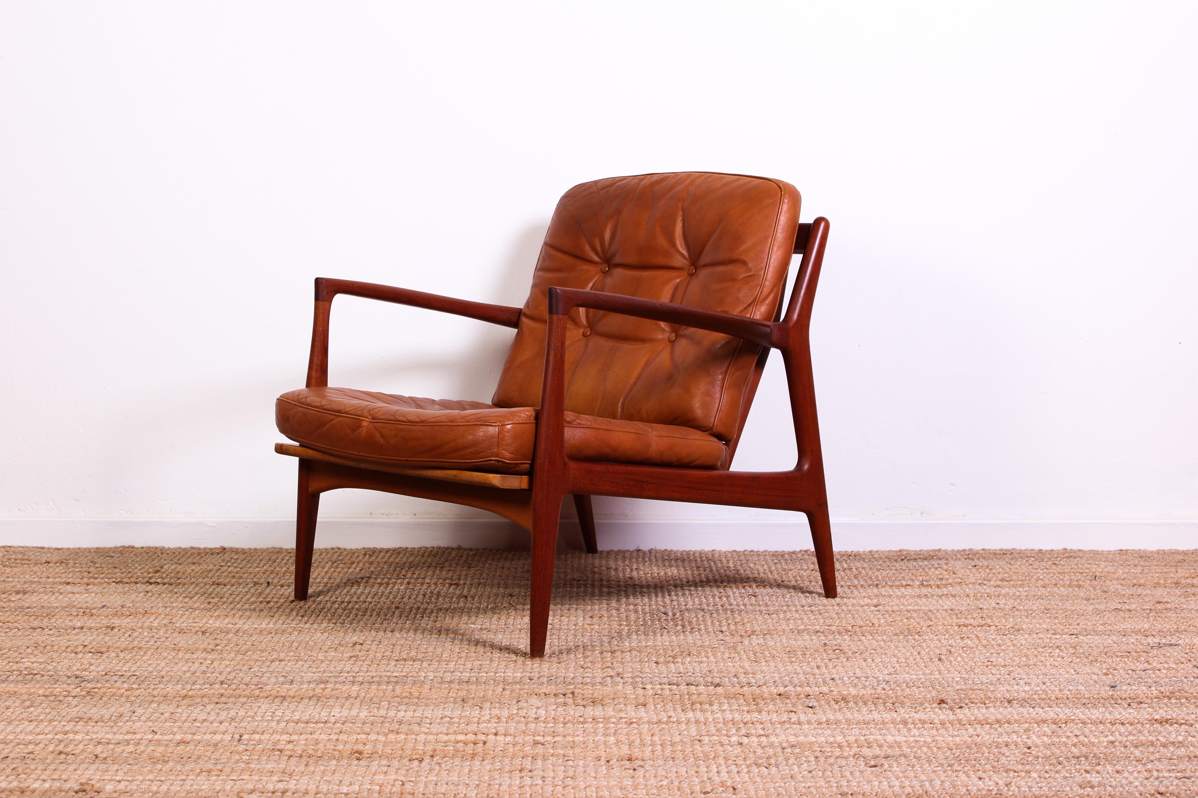 Midcentury Danish Ib Kofod-Larsen Lounge Chair for Chr. Jensen 10