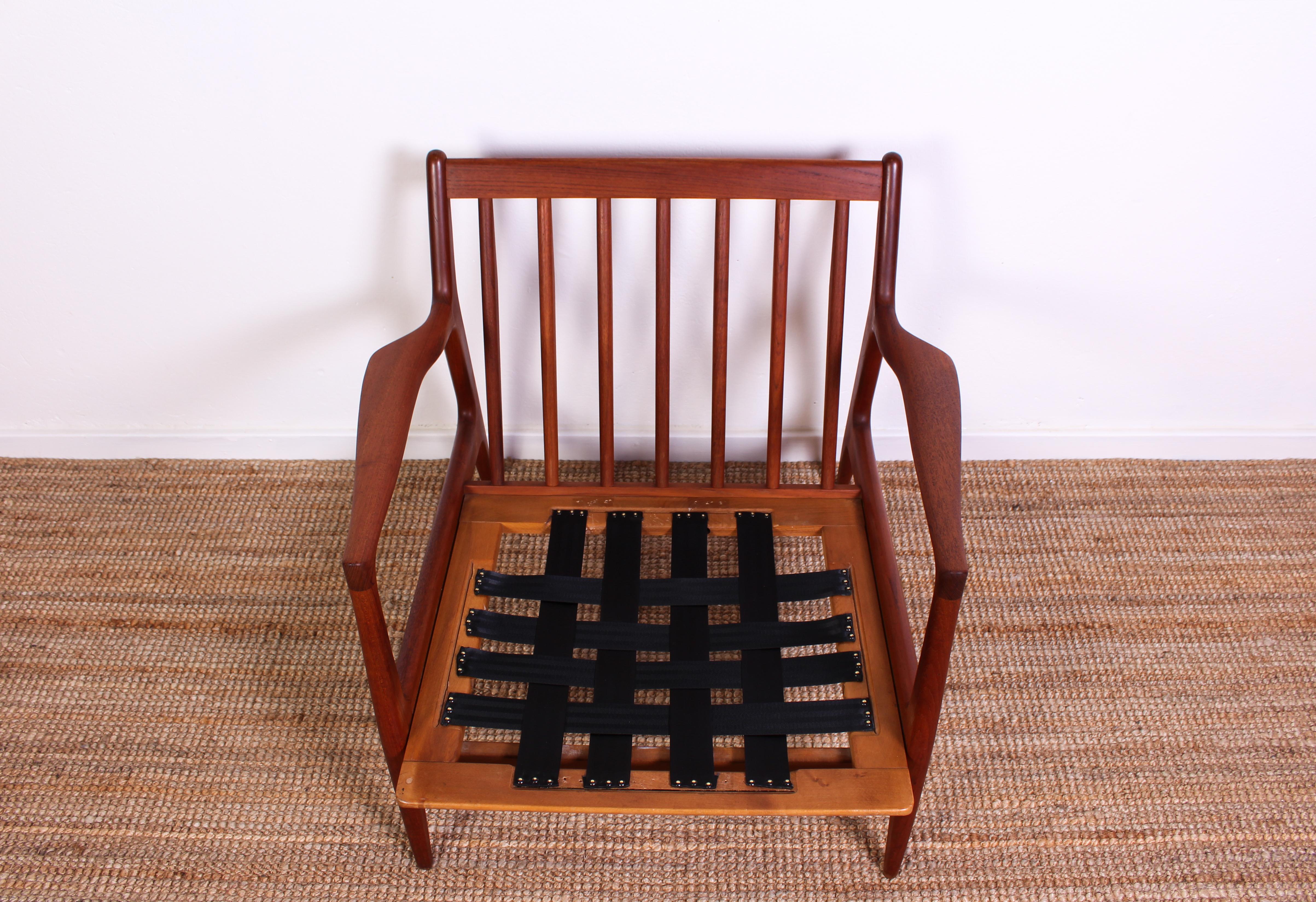 Midcentury Danish Ib Kofod-Larsen Lounge Chair for Chr. Jensen 13