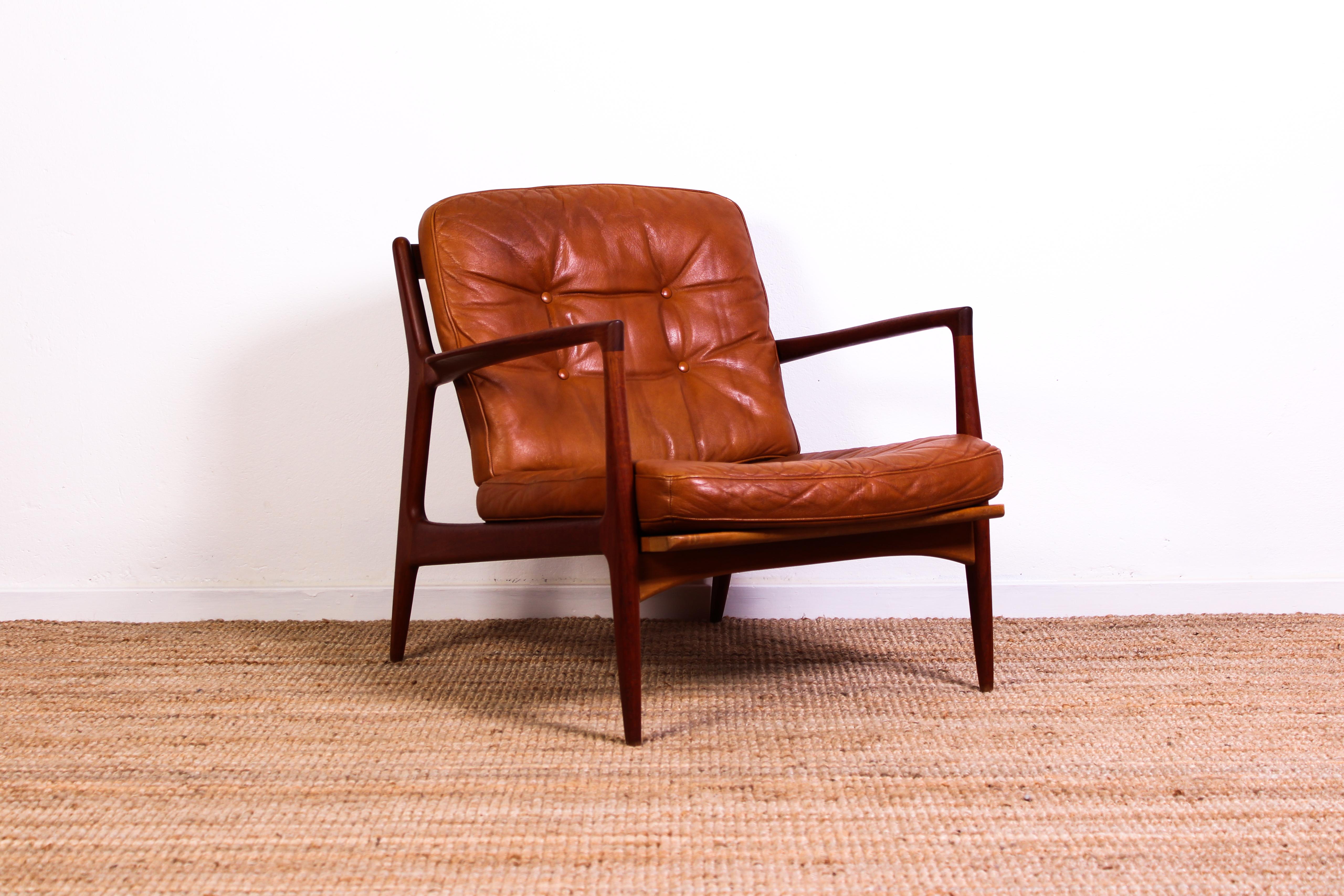Scandinavian Modern Midcentury Danish Ib Kofod-Larsen Lounge Chair for Chr. Jensen