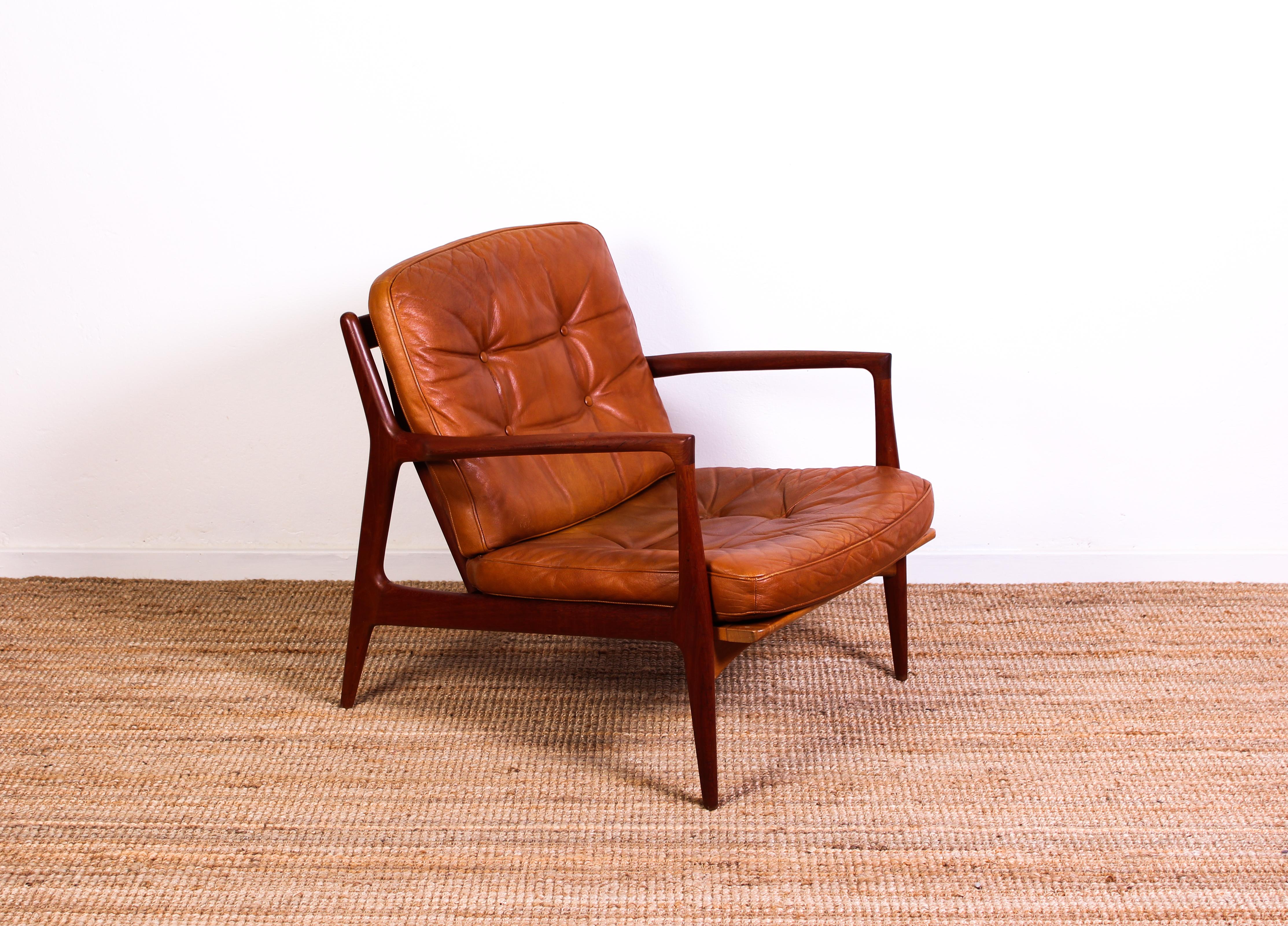 Mid-20th Century Midcentury Danish Ib Kofod-Larsen Lounge Chair for Chr. Jensen