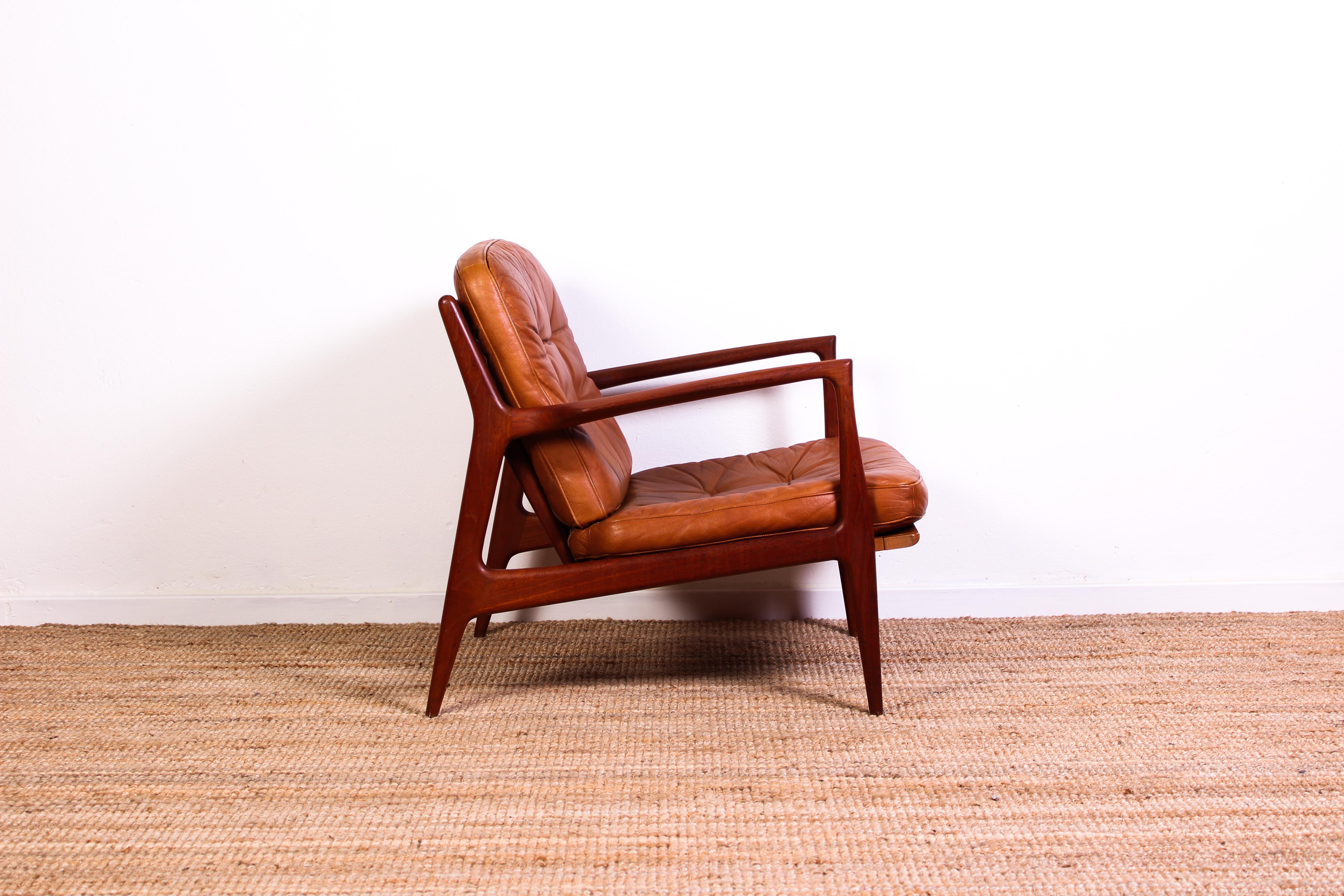 Midcentury Danish Ib Kofod-Larsen Lounge Chair for Chr. Jensen 3