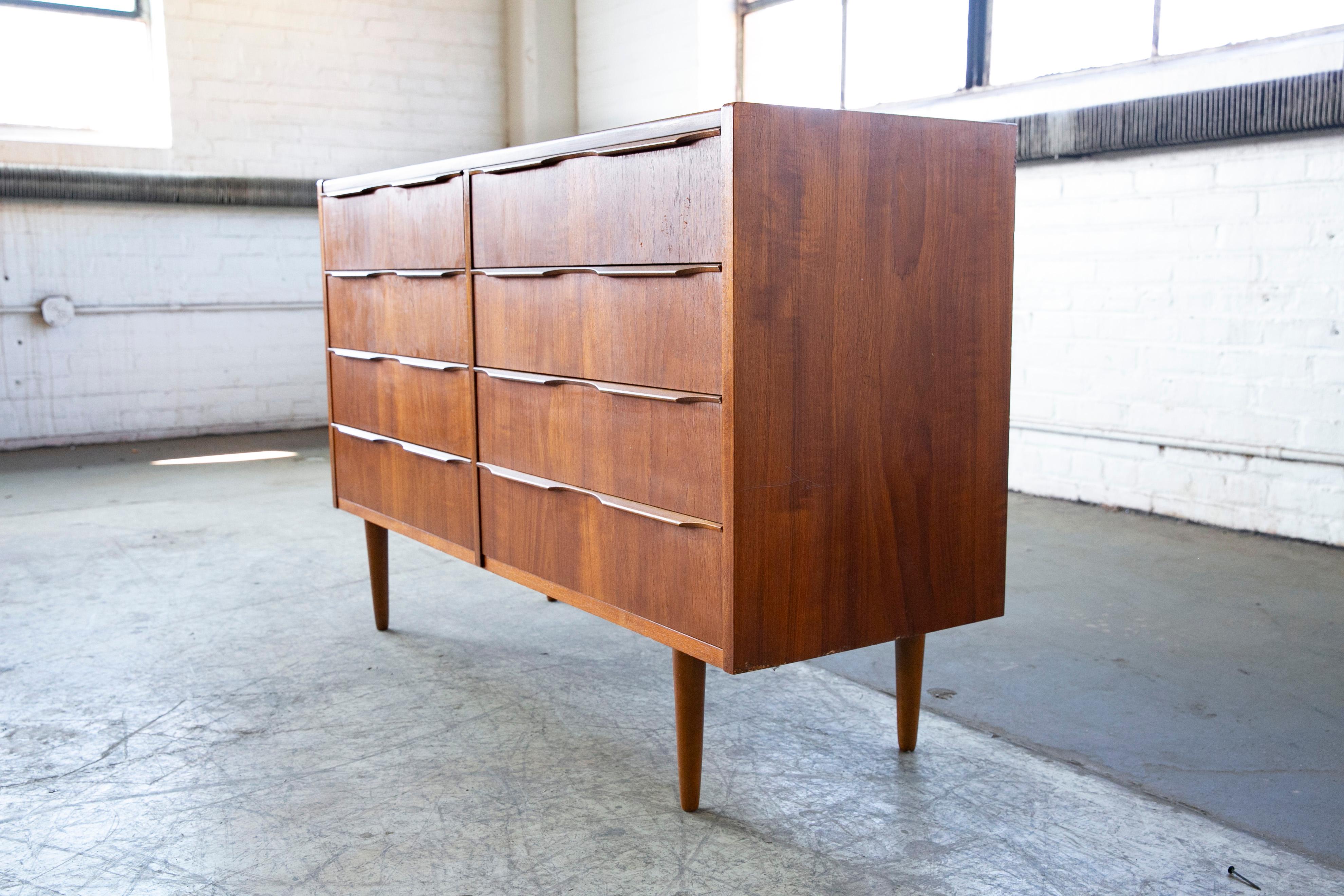 Mid-Century Danish Kai Kristiansen Style Double Dresser in Teak 5