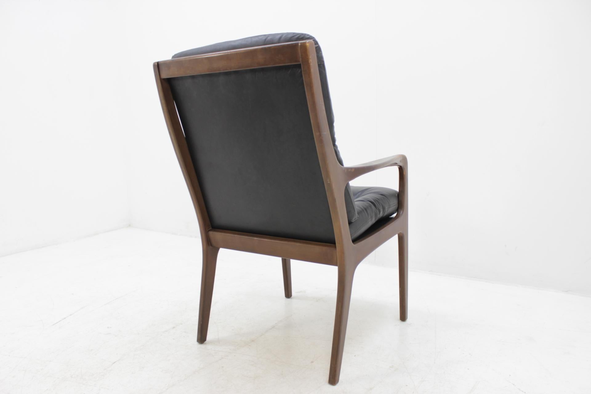 Midcentury Danish Leather Armchair, 1960s For Sale 2