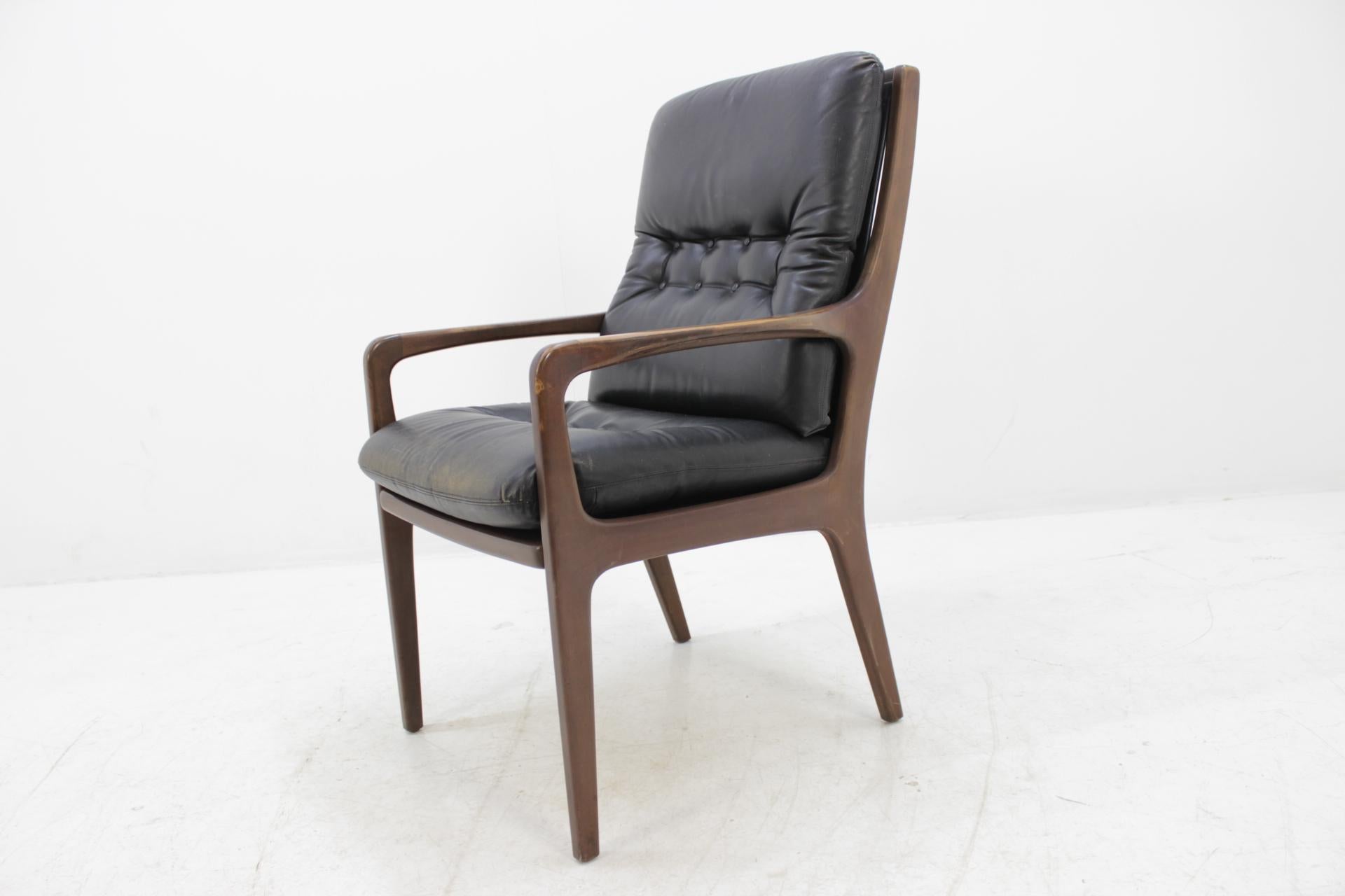 Midcentury Danish Leather Armchair, 1960s For Sale 3