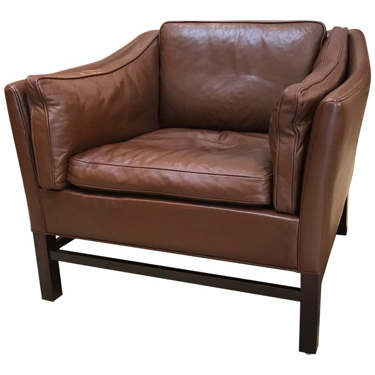 Midcentury Danish Leather Armchair at 1stDibs