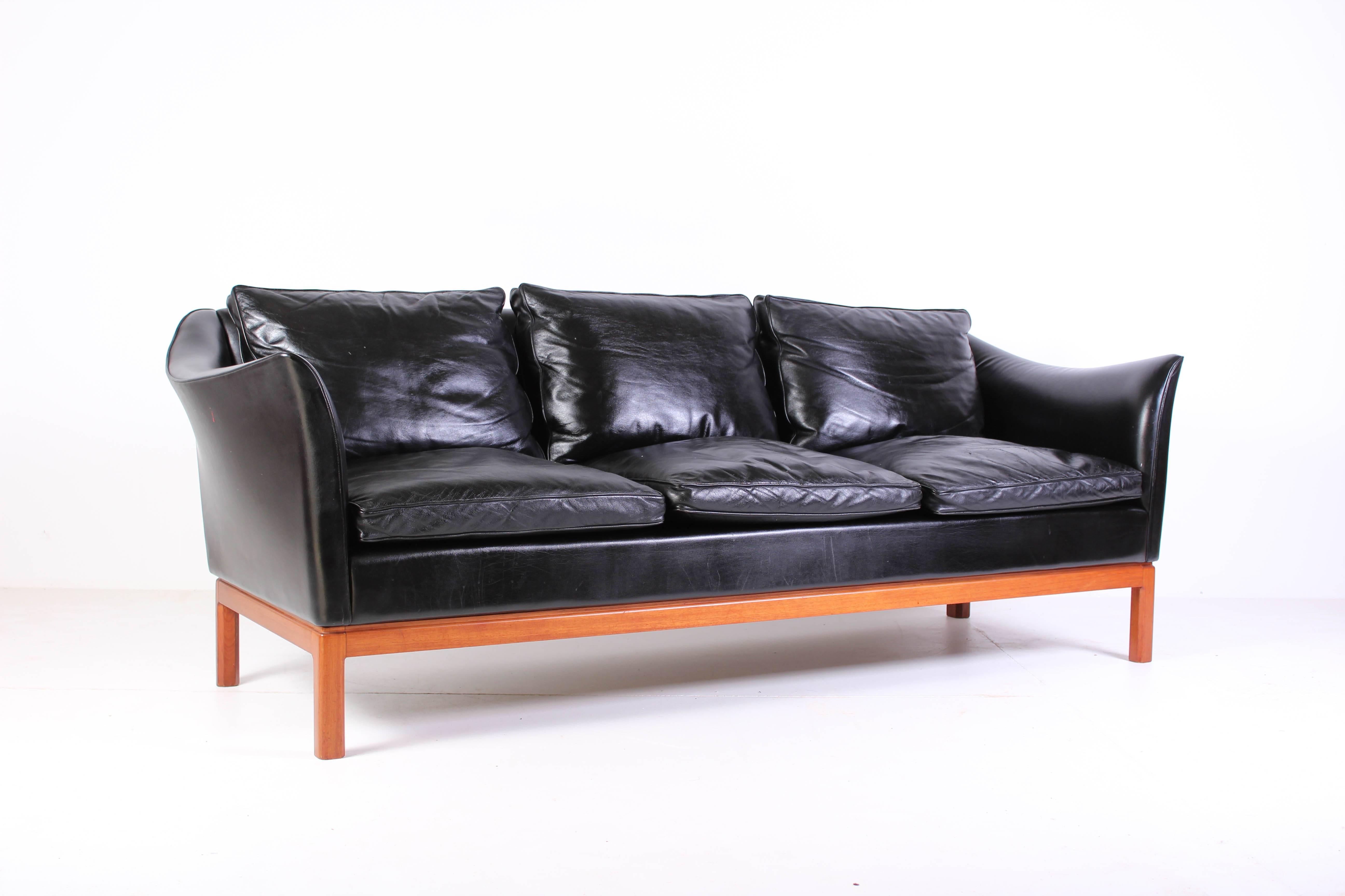 Midcentury Danish Leather Sofa and Lounge Chair 2
