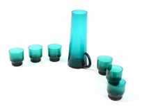 Midcentury Danish Limonade Pitcher with 6 Glasses
