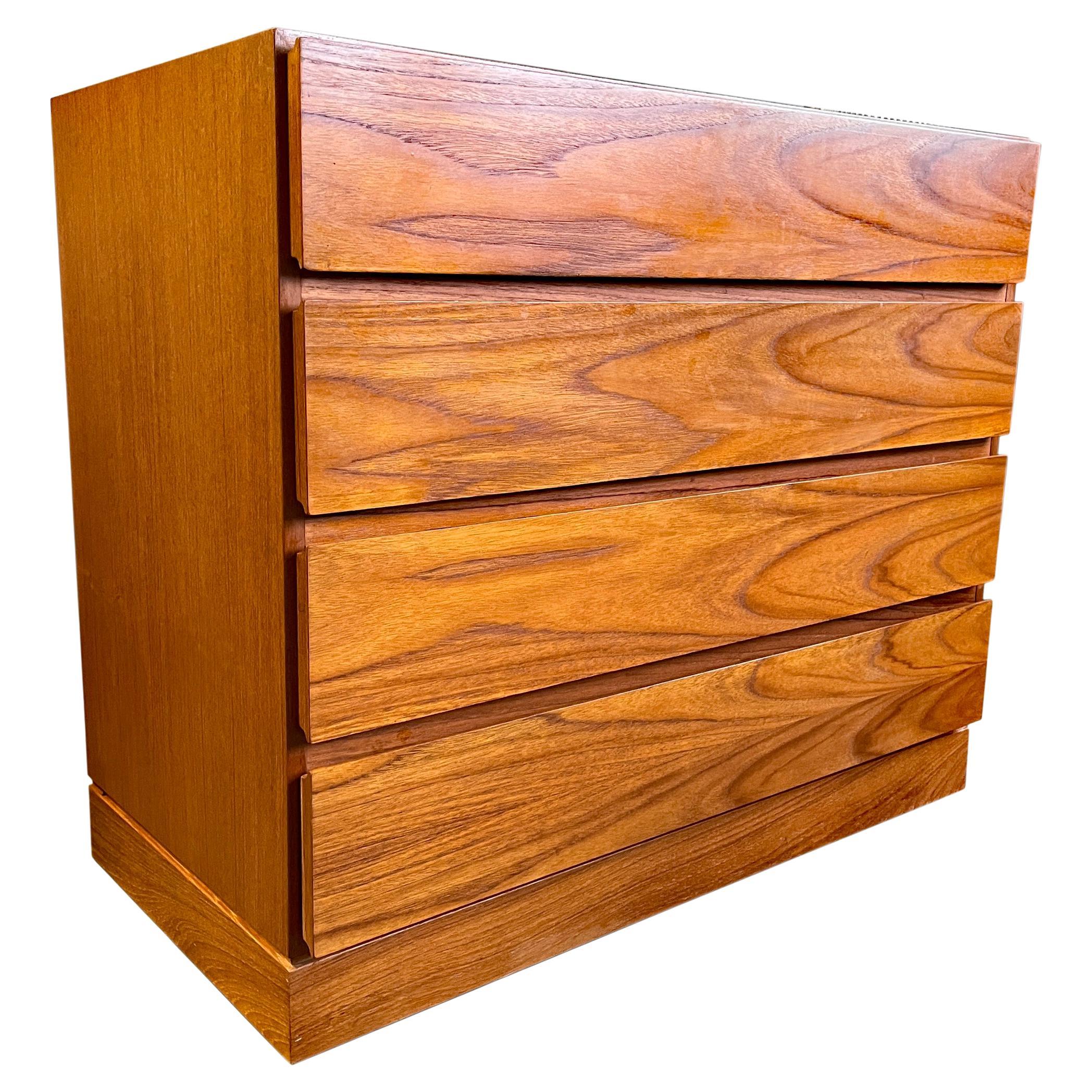 Midcentury Danish Minimalist Chest of Drawers in Teak