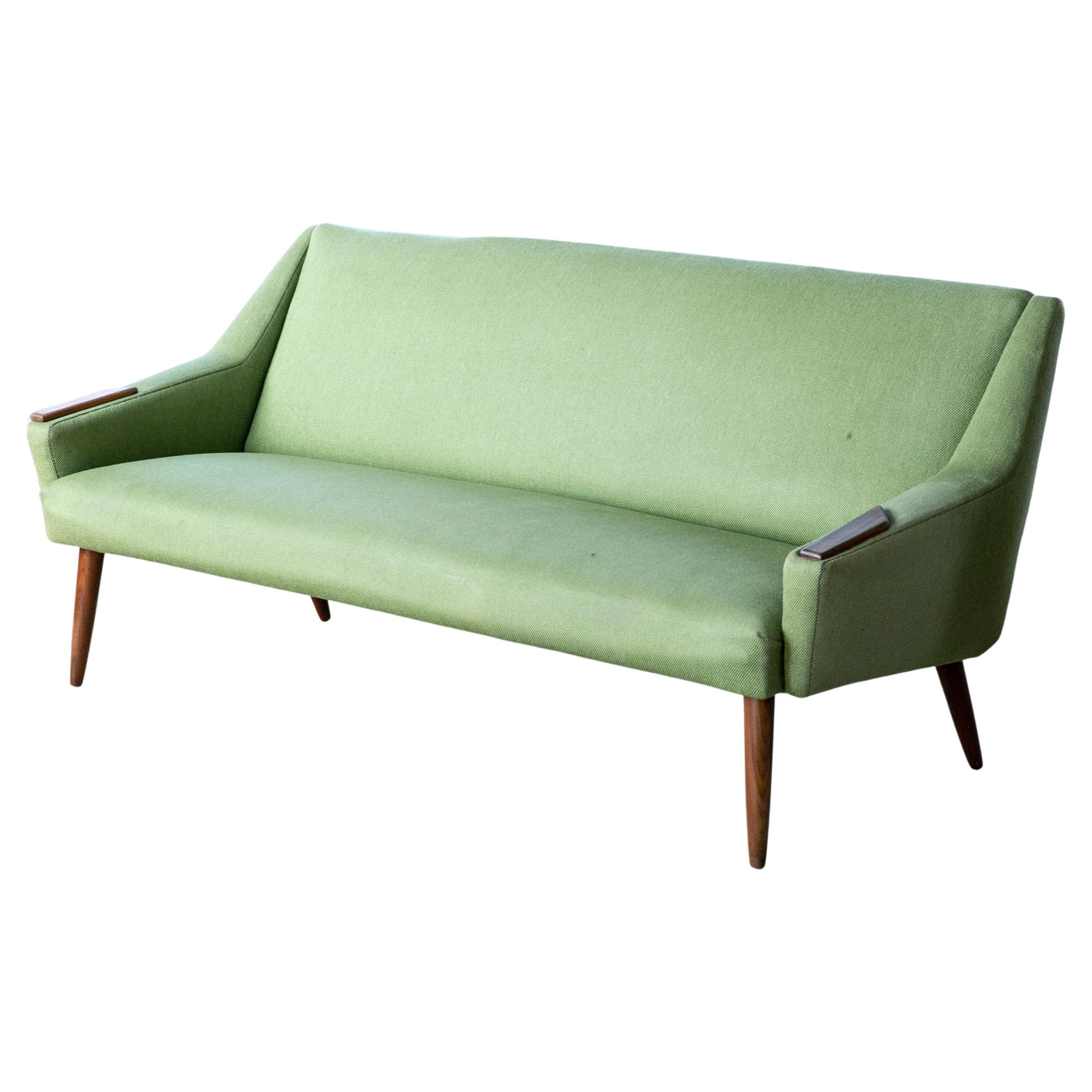 Mid-Century Danish Modern 1950's 3-Seat Sofa in Teak and Wool