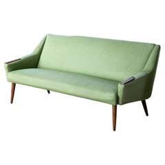 Dänisches modernes Mid-Century-Sofa aus Teakholz und Wolle, 1950er Jahre