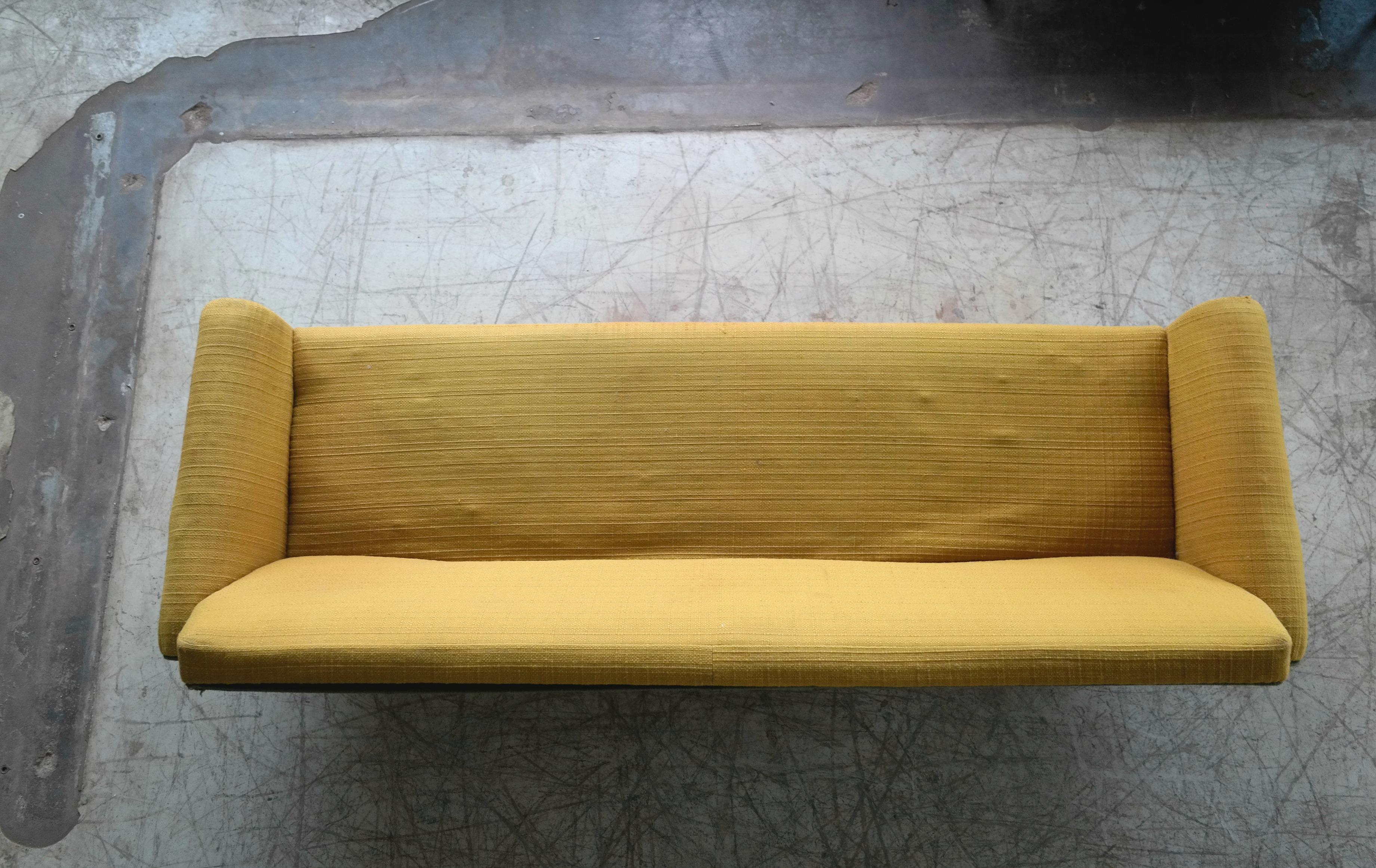 Midcentury Danish Modern 3-Seat Sofa in Teak and Wool by Kurt Ostervig In Good Condition For Sale In Bridgeport, CT