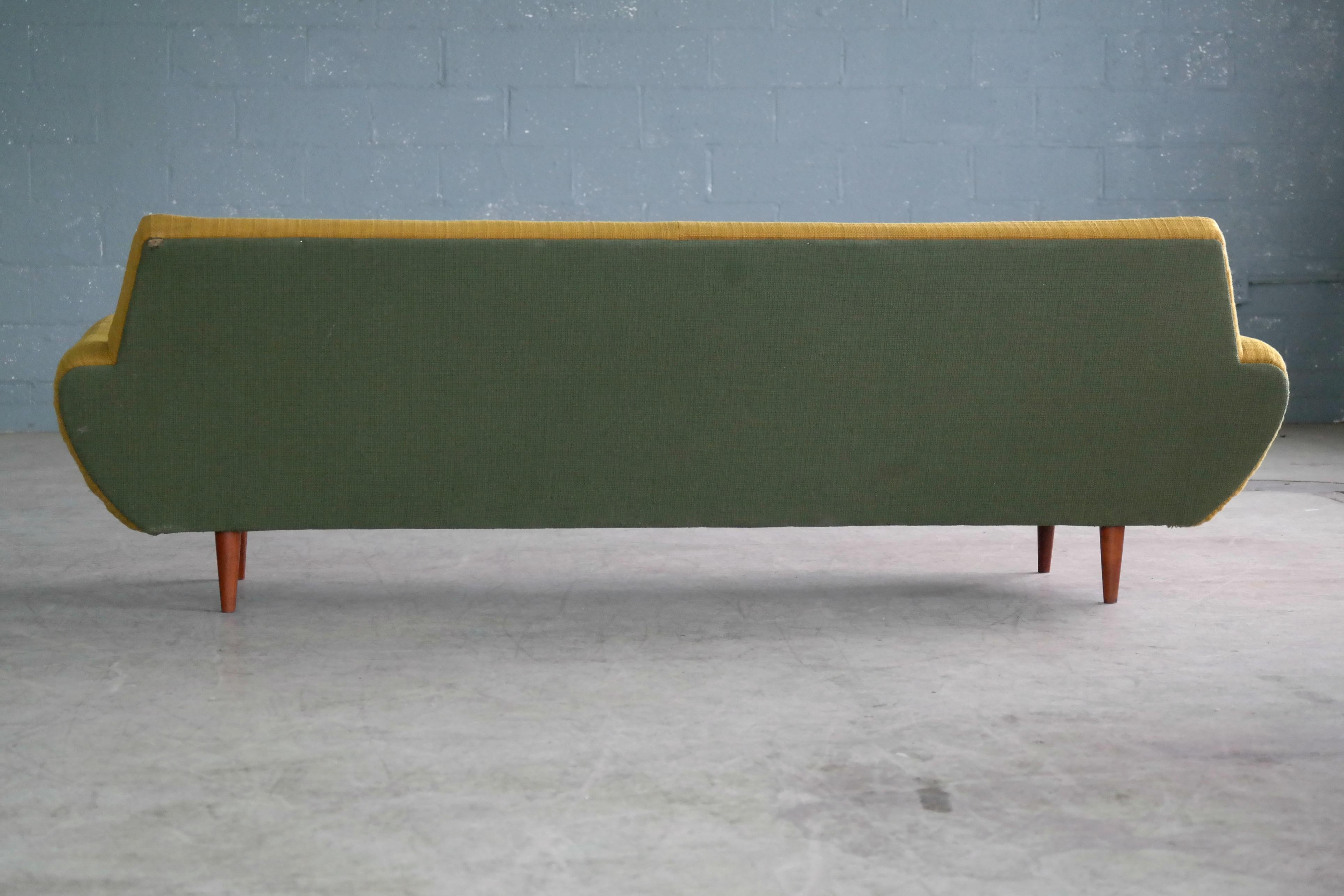 Mid-20th Century Midcentury Danish Modern 3-Seat Sofa in Teak and Wool by Kurt Ostervig For Sale