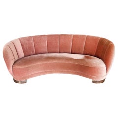 Midcentury Danish Modern Banana Sofa in the Style of Viggo Boesen