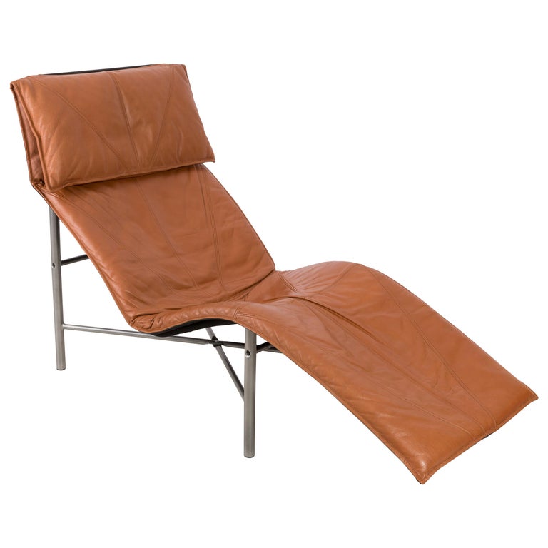 Midcentury Danish Modern Brown Leather, Leather Chaise Lounge