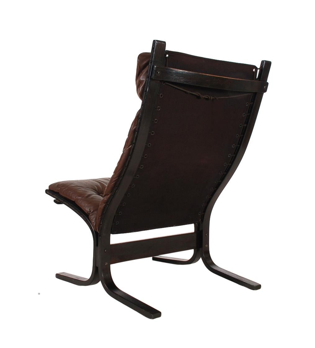 Mid-20th Century Midcentury Danish Modern Chocolate Brown Leather Slipper Lounge Chair