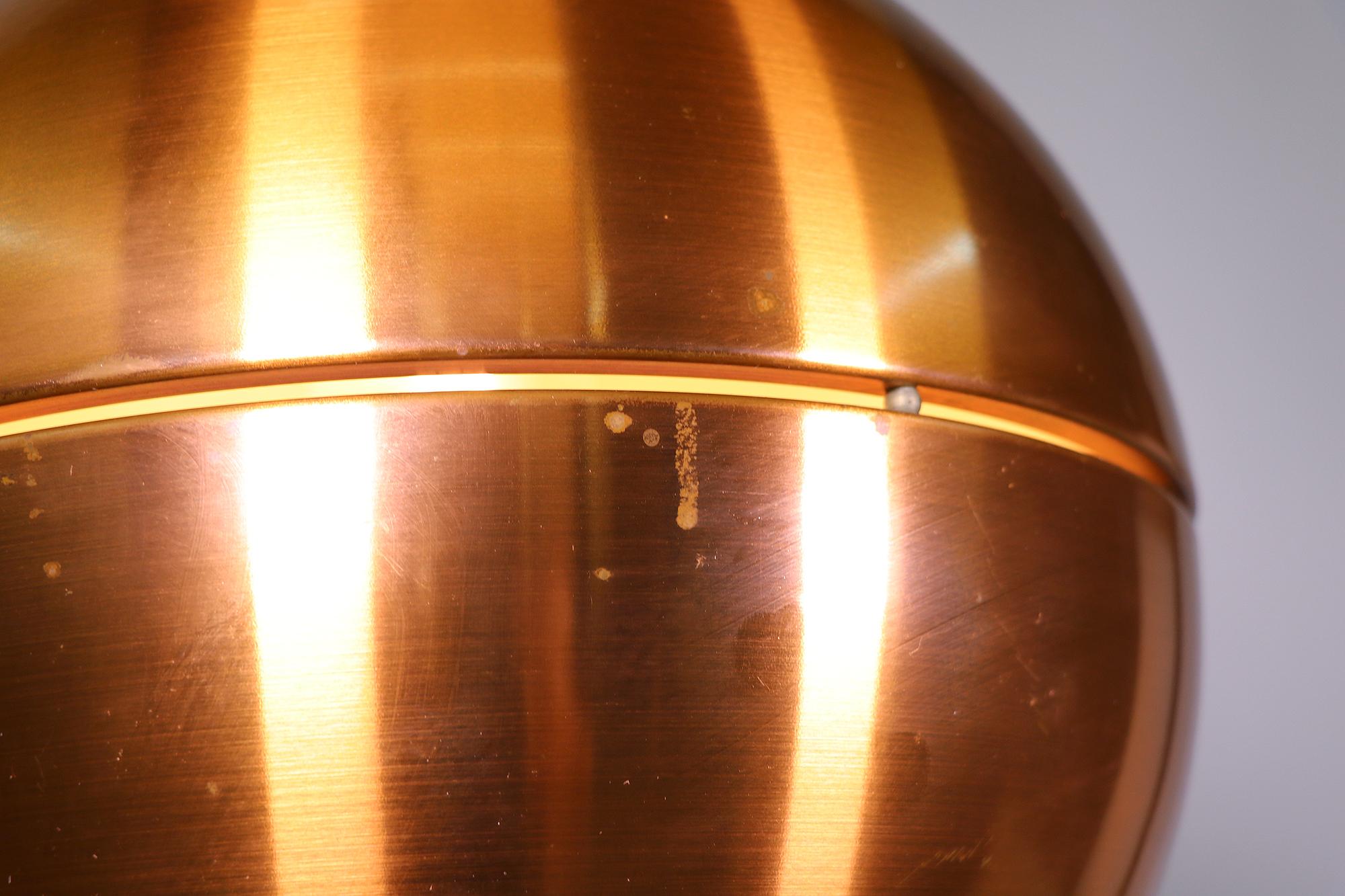 1960 Denmark Mid-Century Modern Copper Pendant Lamp In Good Condition For Sale In Niederdorfelden, Hessen