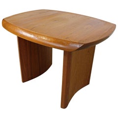 Vintage Midcentury Danish Modern Curved Leg Scultped Teak Side Table