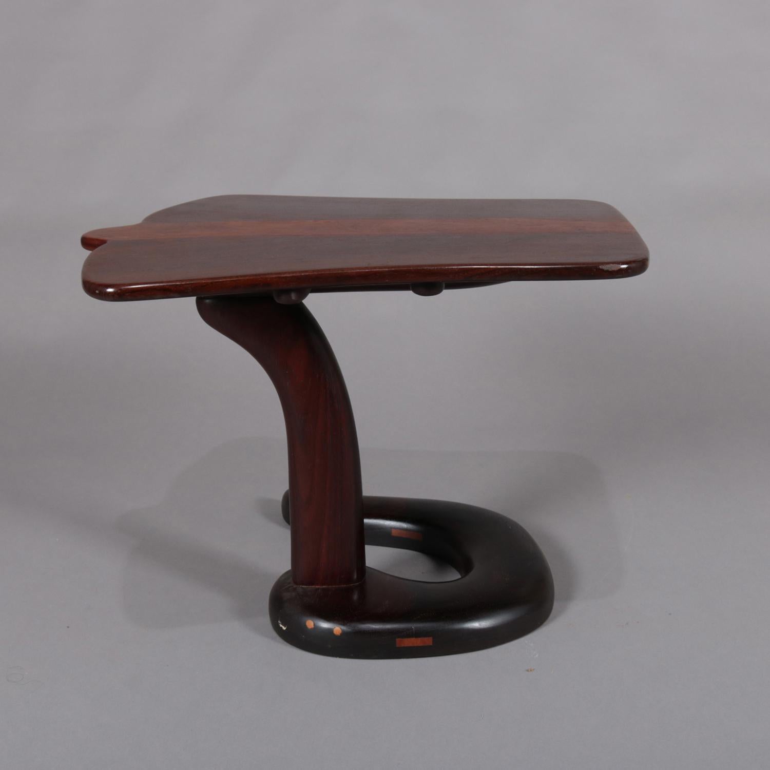 Midcentury Danish Modern Custom Rosewood Cobra Side Stand, 20th Century 1