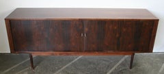 Midcentury Danish Modern Dansk Lovig Rosewood Tambour Door Long Credenza