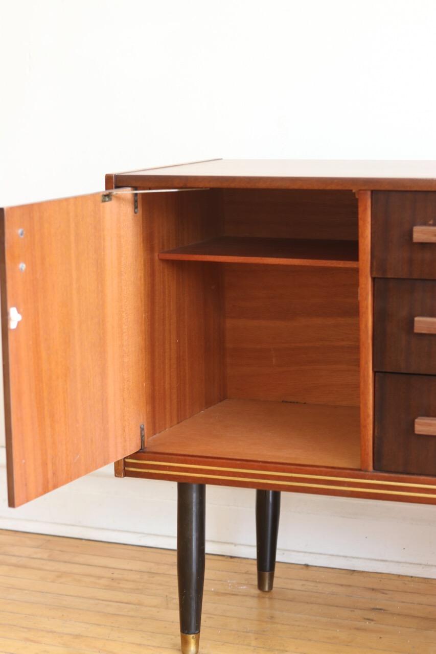 Midcentury Danish Modern Dark Wood Credenza In Excellent Condition In Brooklyn, NY