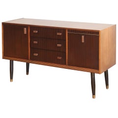 Midcentury Danish Modern Dark Wood Credenza