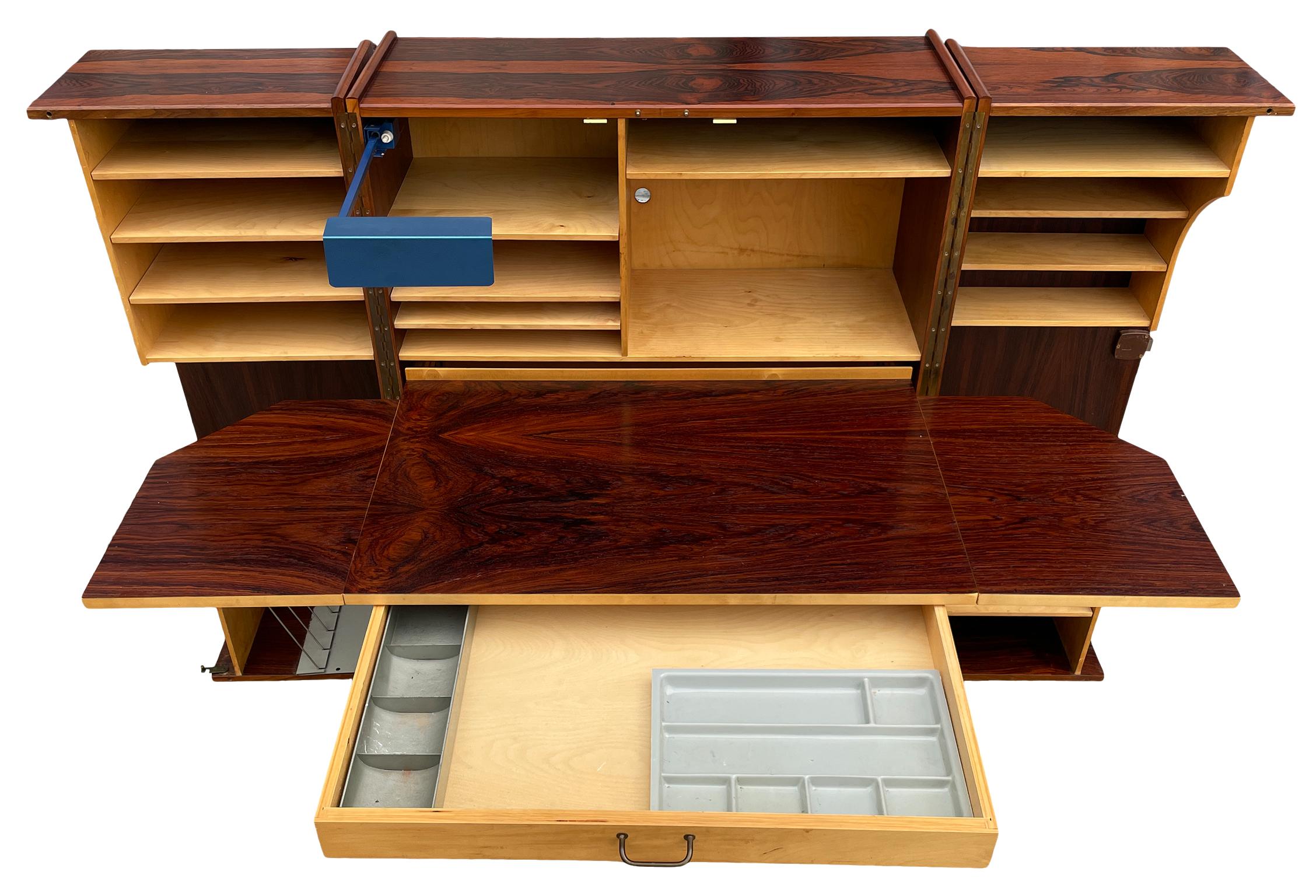 Midcentury Danish Modern Desk in Rosewood Mummenthaler & Meier Magic Box 5
