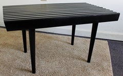 Midcentury Danish Modern Ebonized Slat Bench Coffee Table