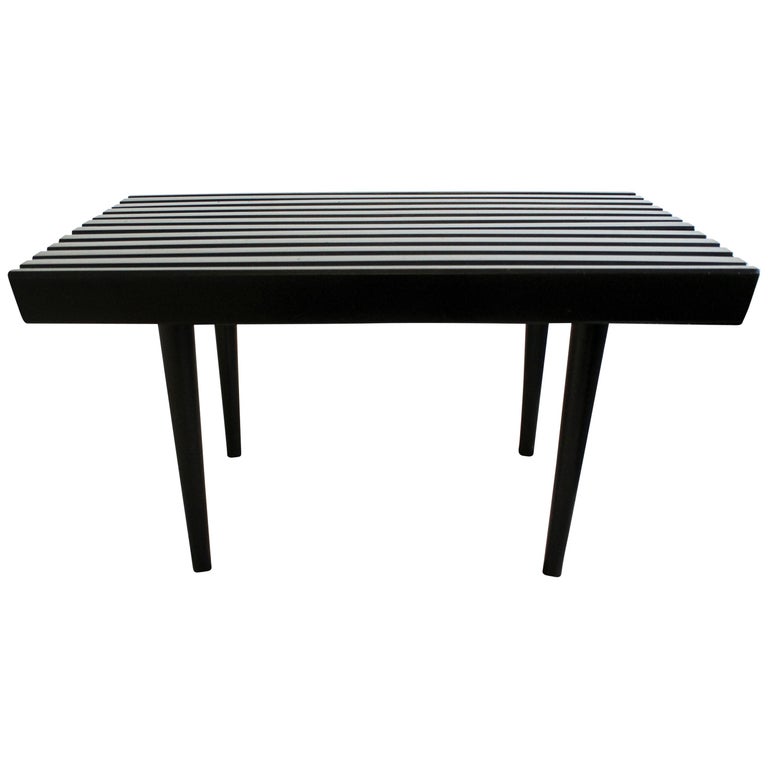 Midcentury Danish Modern Ebonized Slat Bench Coffee Table at 1stDibs