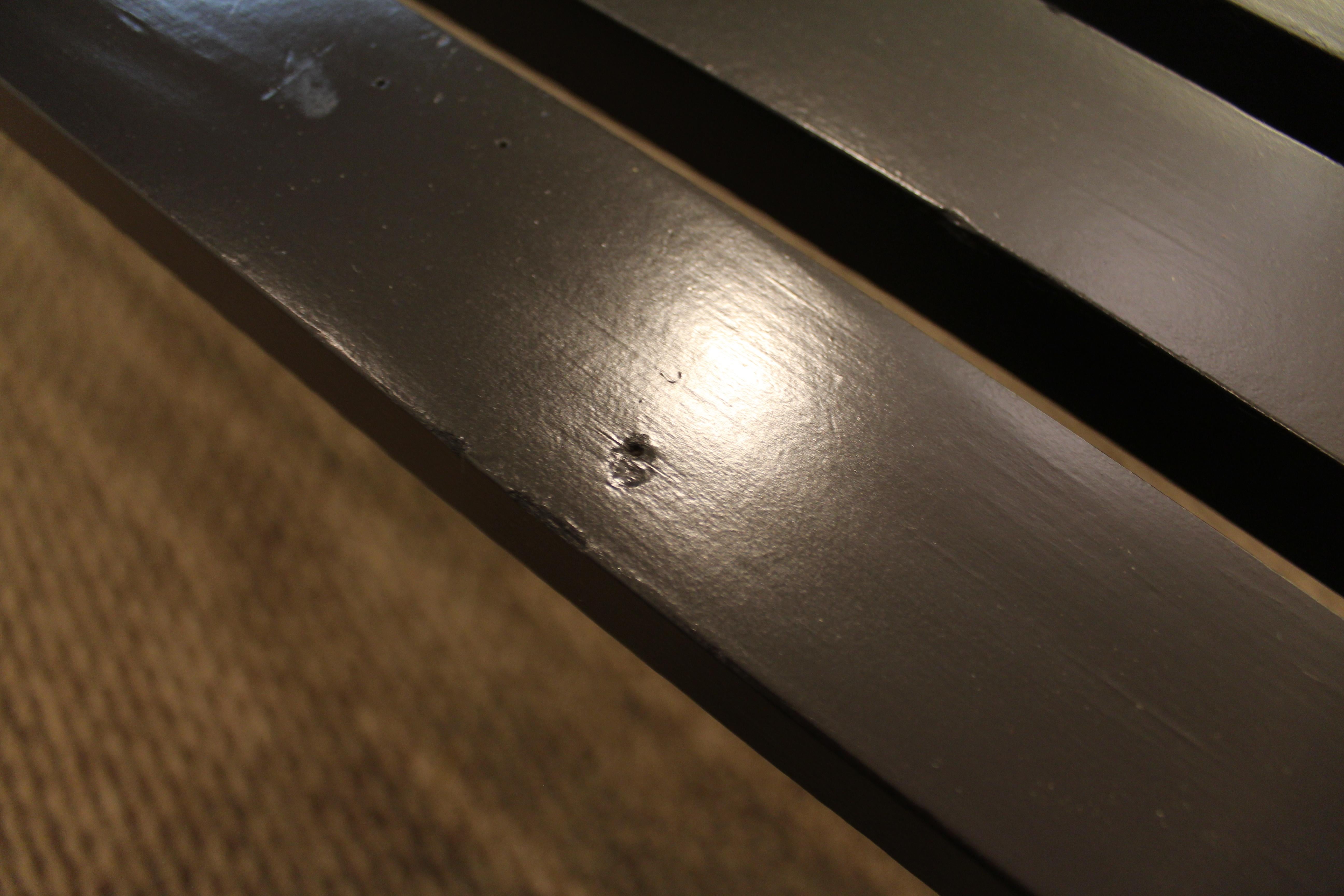 Midcentury Danish Modern Ebonized Walnut Slat Bench Coffee Table In Excellent Condition In Wilmington, DE