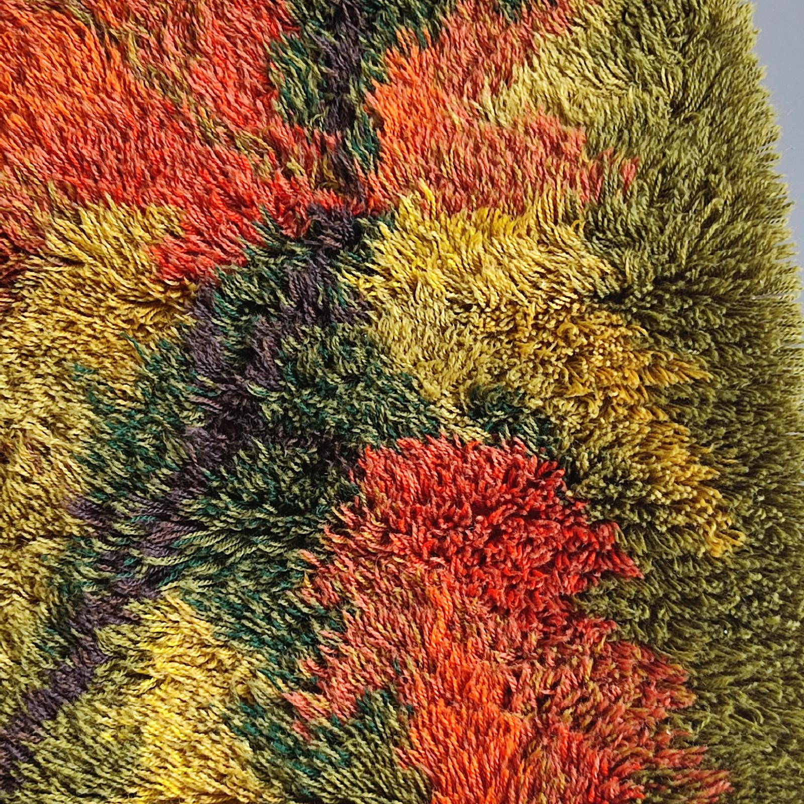 Midcentury Danish Modern Ege Rya Wool Shag Rug 'Autumn Leaf' 2, 5' x 4, 9' For Sale 5