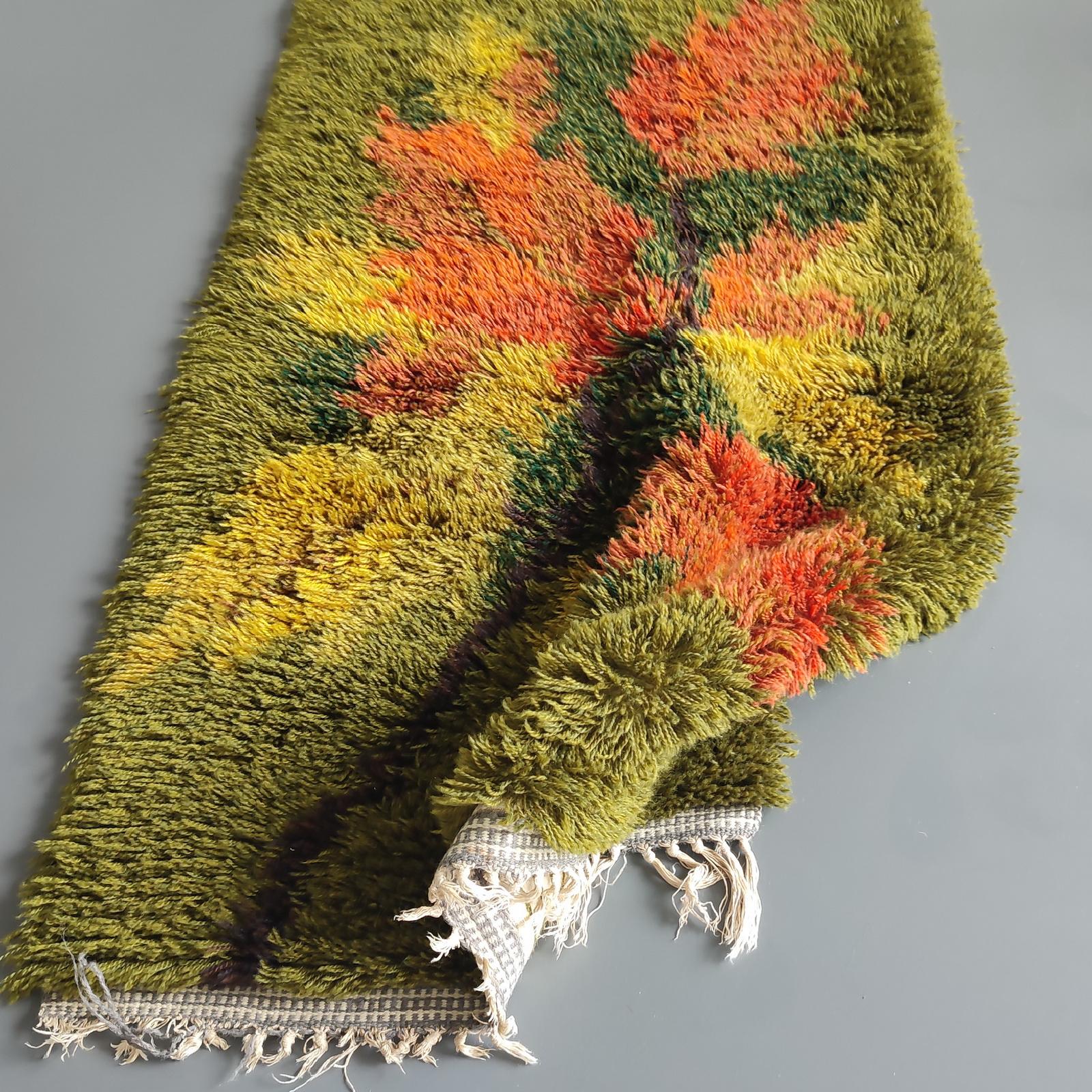 Midcentury Danish Modern Ege Rya Wool Shag Rug 'Autumn Leaf' 2, 5' x 4, 9' For Sale 7