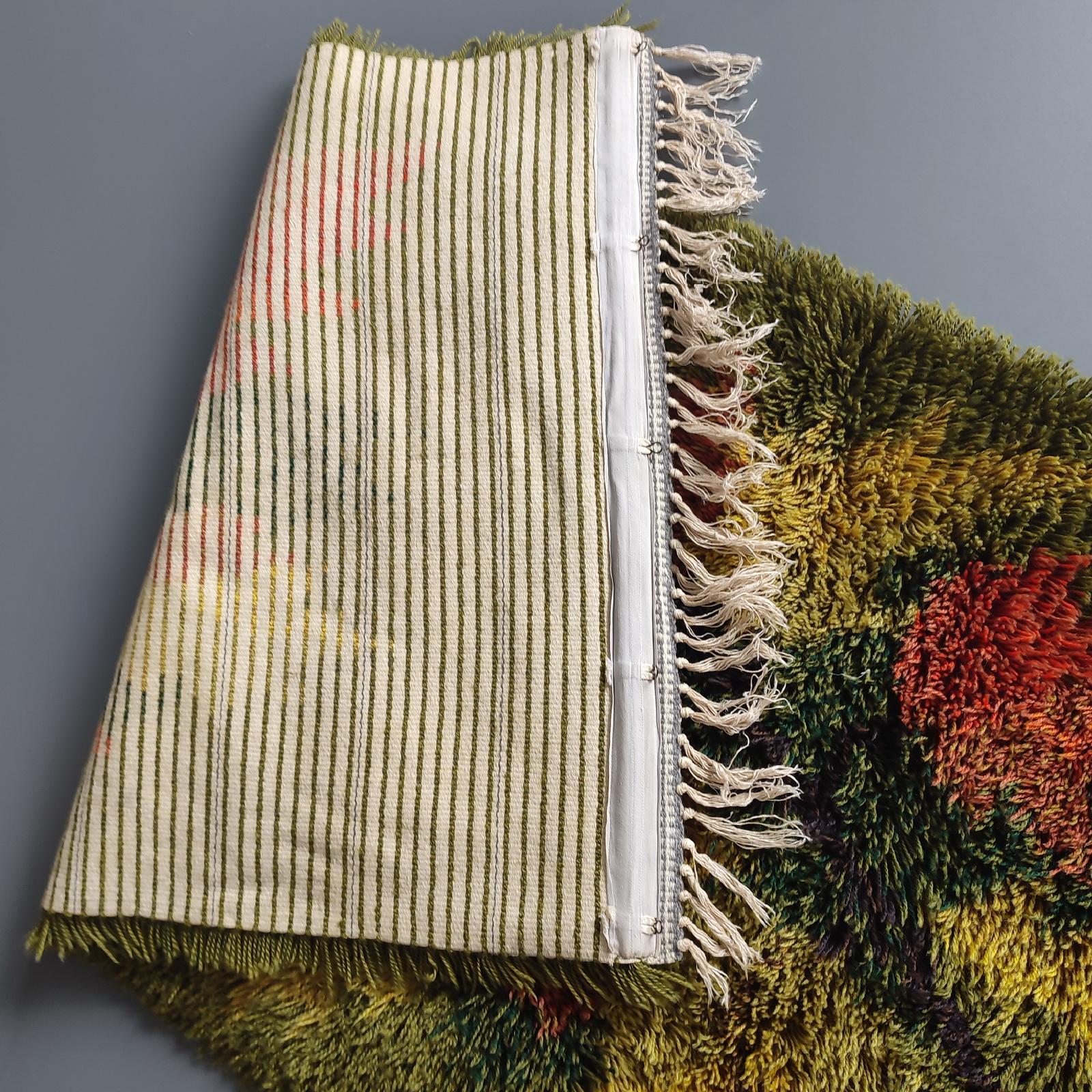 Midcentury Danish Modern Ege Rya Wool Shag Rug 'Autumn Leaf' 2, 5' x 4, 9' For Sale 8